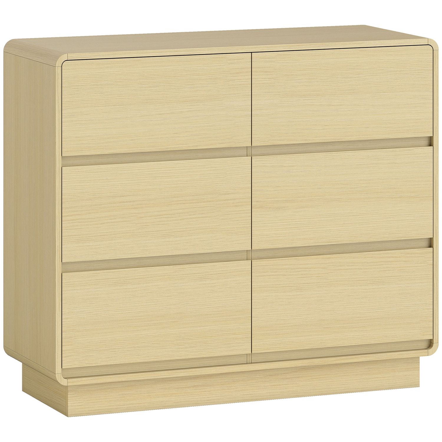 Skänk med 6 lådor, 100 cm, naturträfinish
