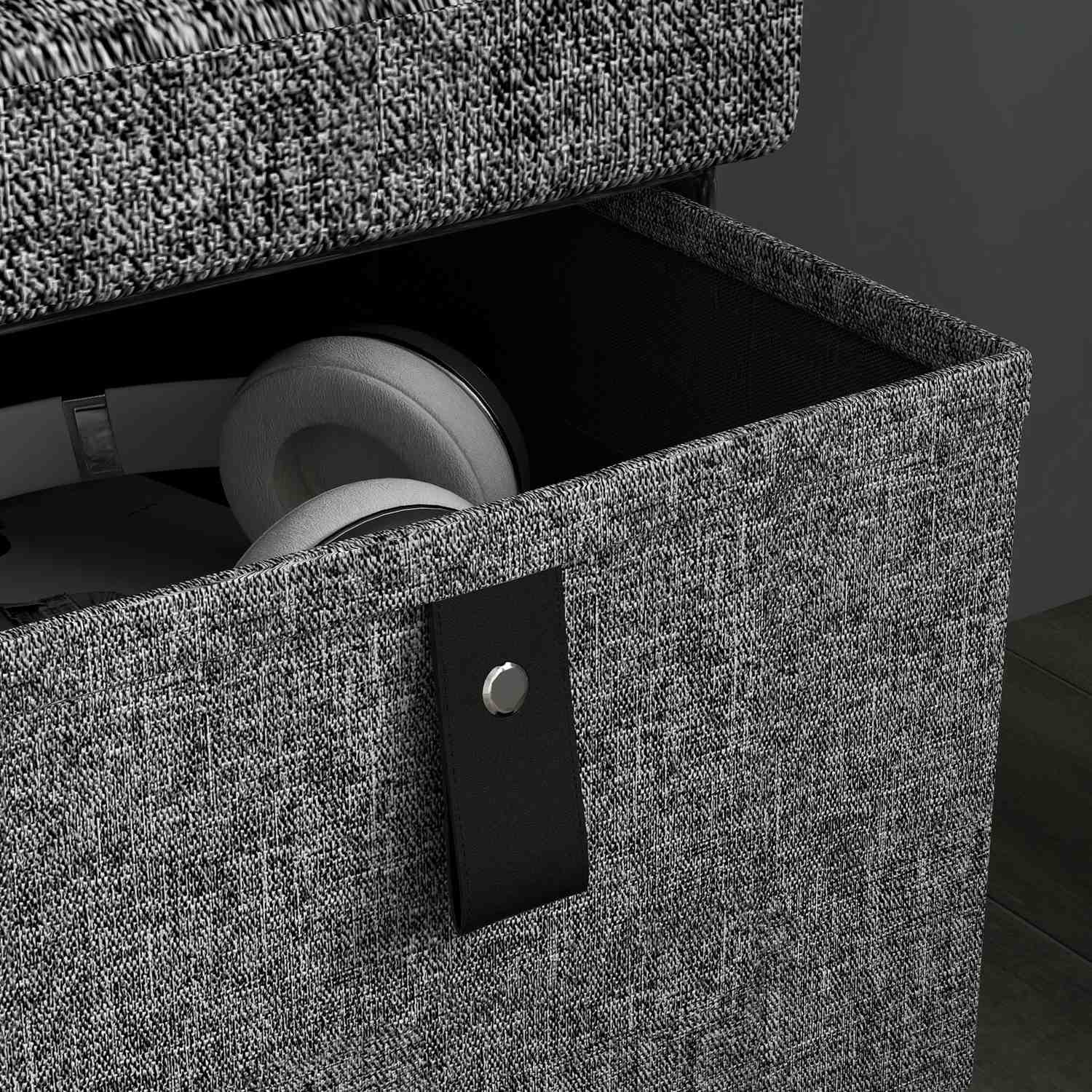 Skobänk för hall, mörkgrå, 6-pars förvaring