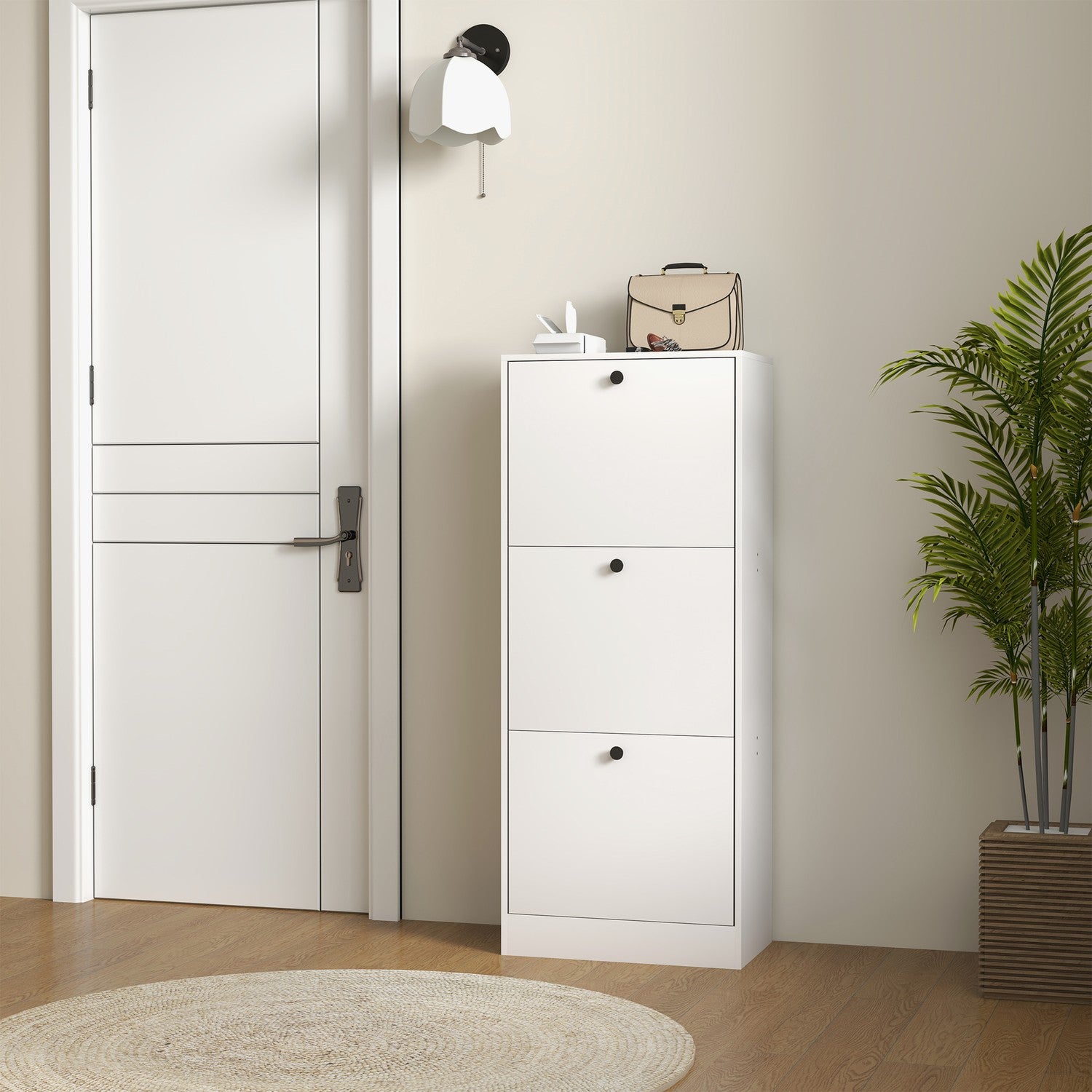 Skoskåp med 3 klaffar, justerbart för 12 par