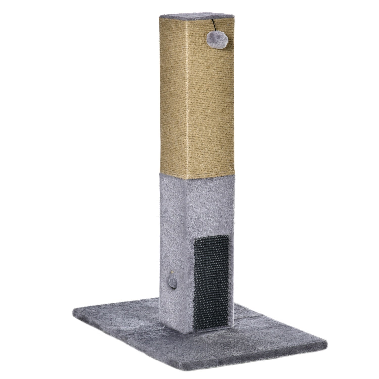 Kattskrapstolpe, 79 cm, jute rep & plyschleksaker