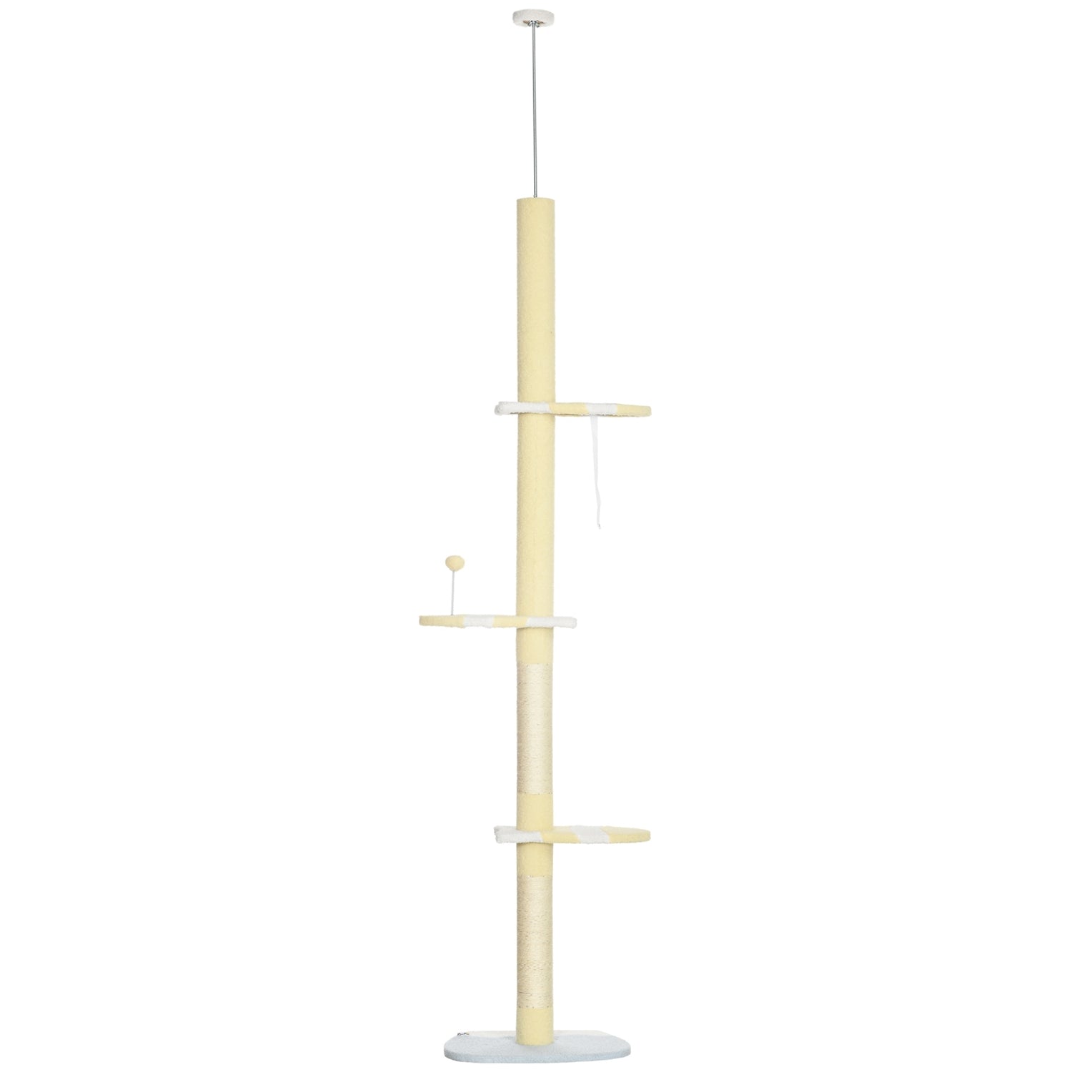 Justerbar kattskrapstolpe med lekboll, 220-260 cm