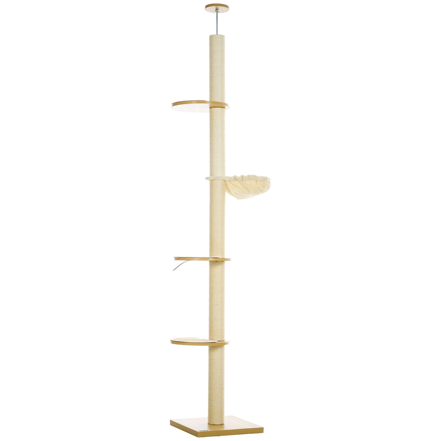 Justerbart kattträd med hängmatta, takhöjd 230-250cm