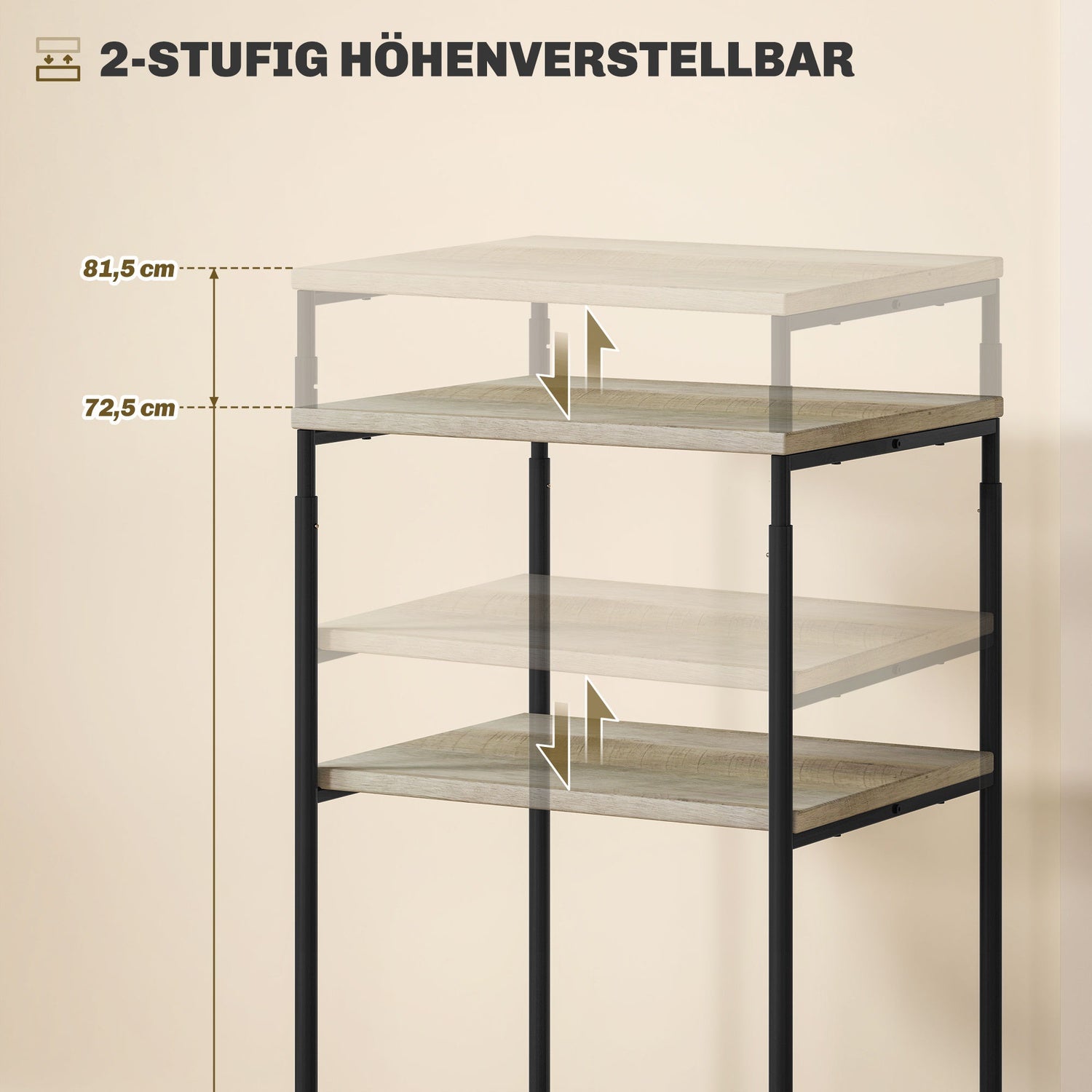 Skrivarvagn i stål – 3-nivå stativ, rymmer 12 kg