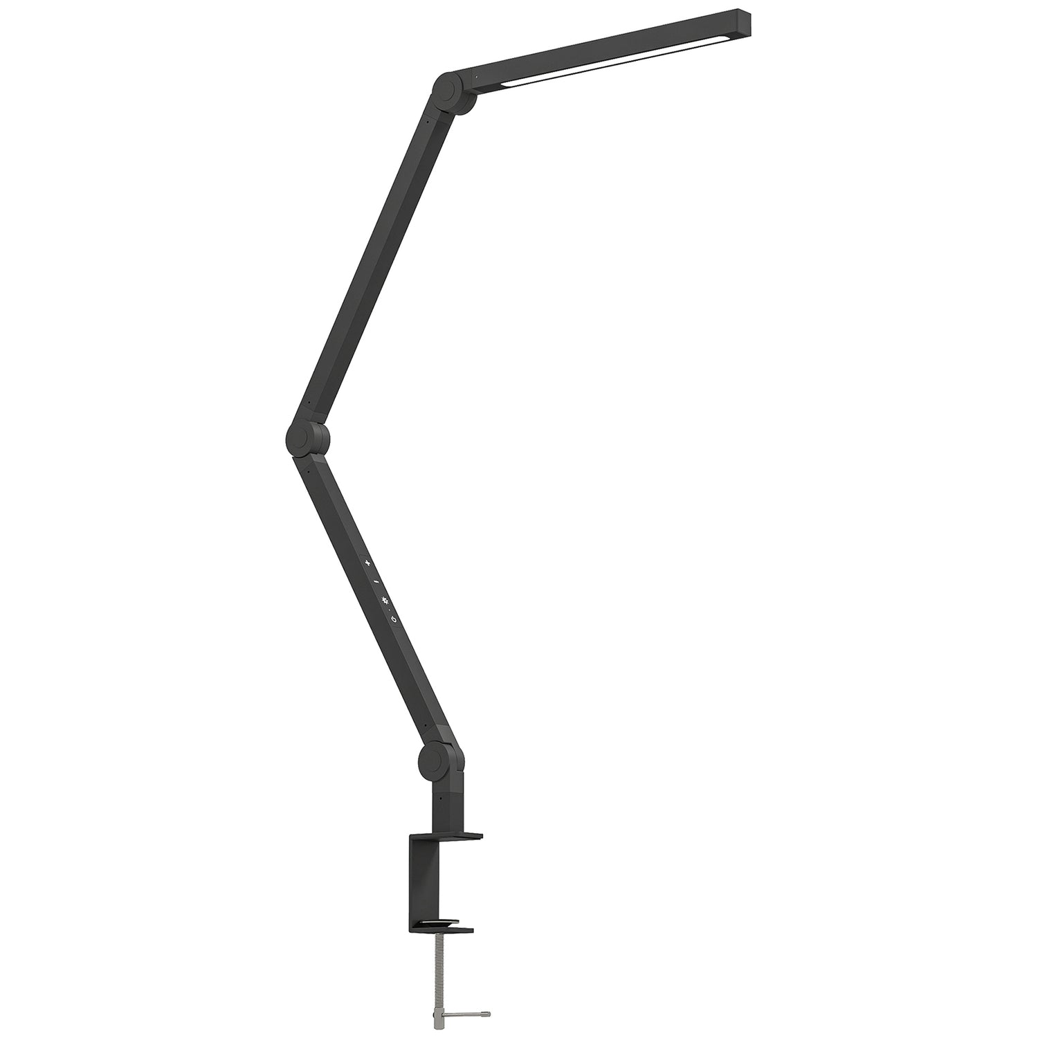 Skrivbordslampa, Justerbar ljusstyrka och färg, Metallklämma