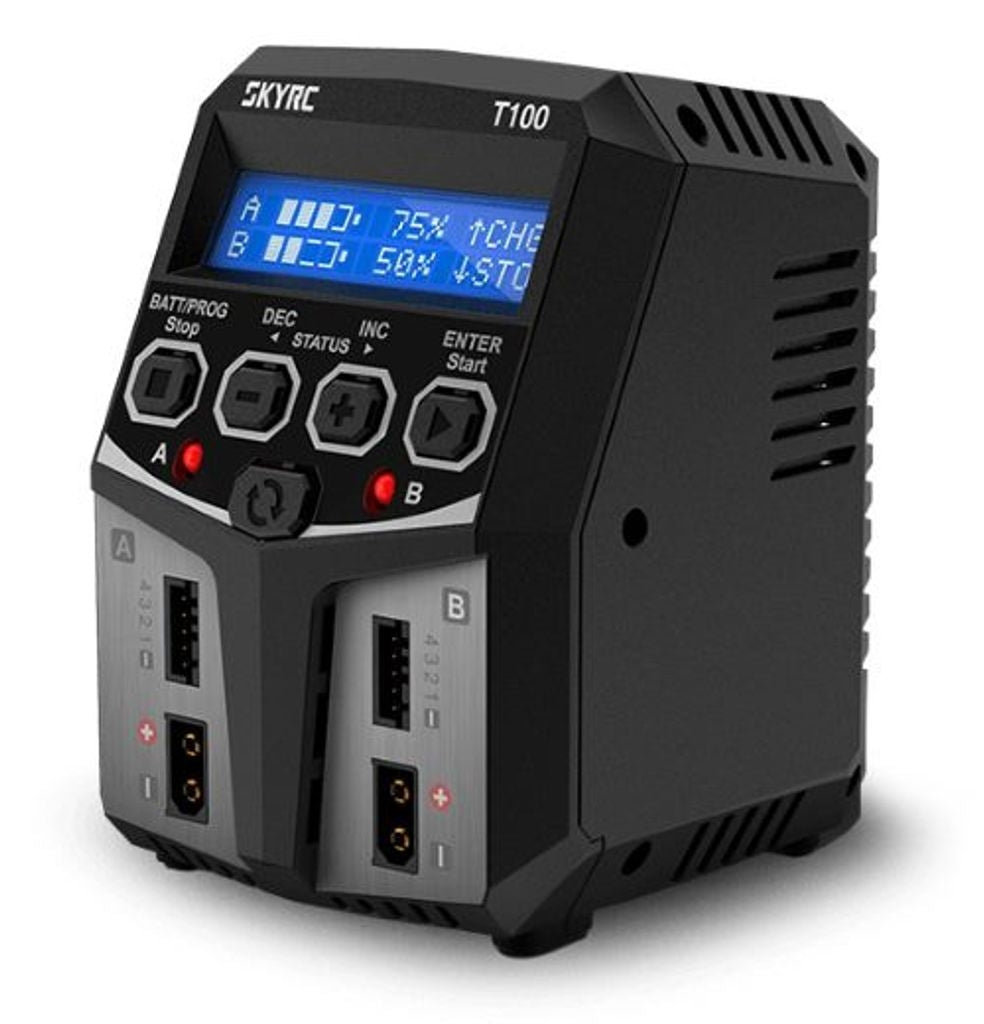 SkyRC T100 XT60 Laddare 240VAC 0,1-5A 2x50W