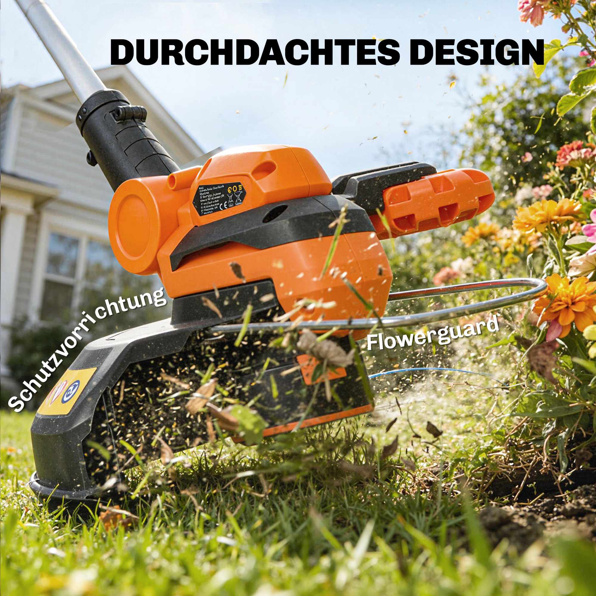 Sladdlös grästrimmer 21V, 25 cm klippbredd, 2x4,0Ah batterier
