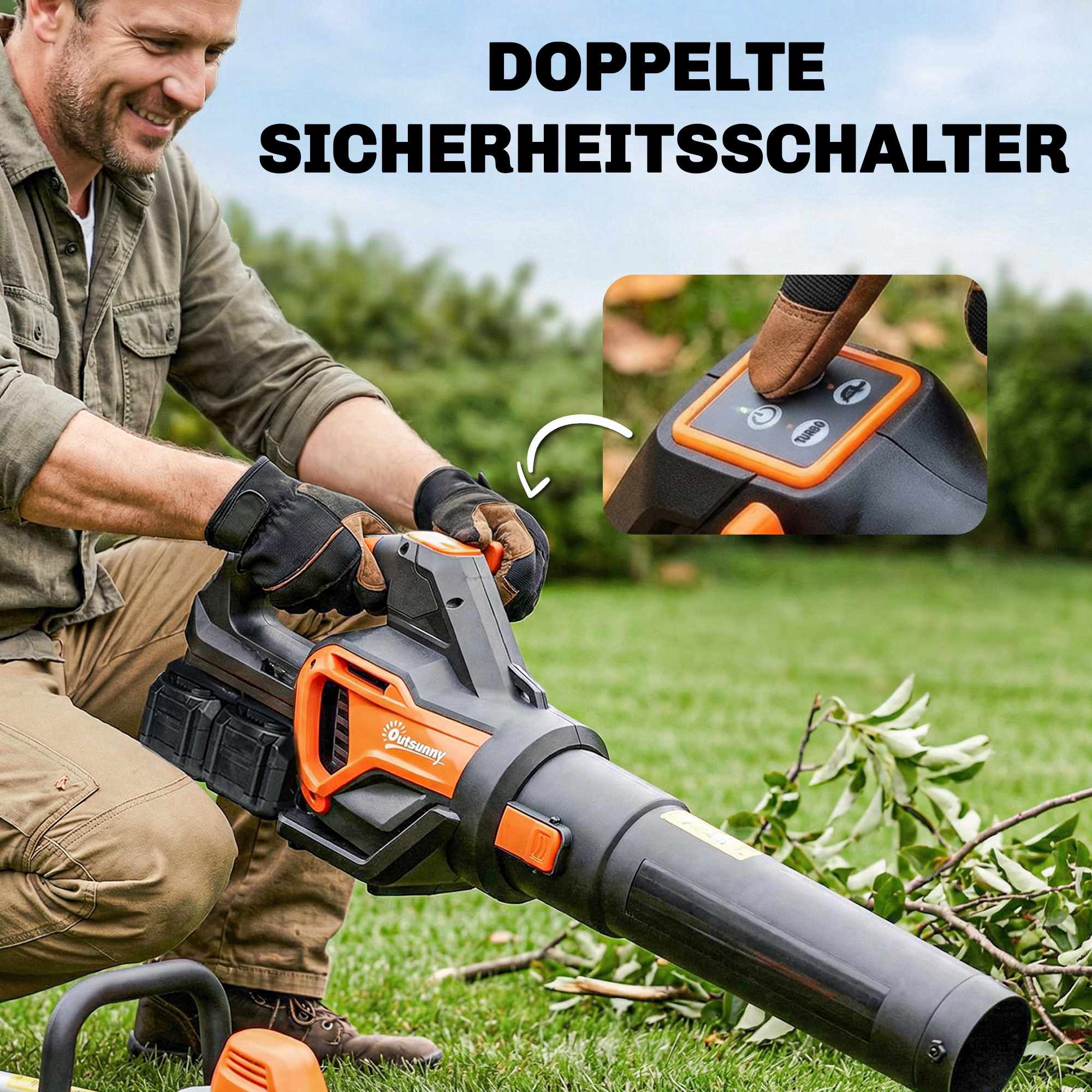 Sladdlös lövblås 20V med 2x4.0Ah batterier och laddare
