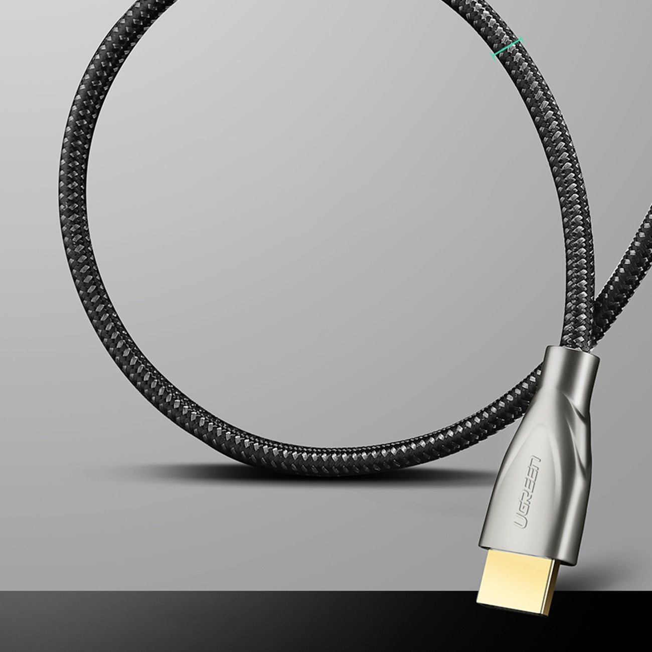 Slitstark flätad HDMI 2.0 4K 60Hz kabel 1m grå