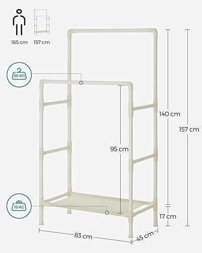 Slitesterk klesstativ i metall, 70 kg belastning, enkel montering