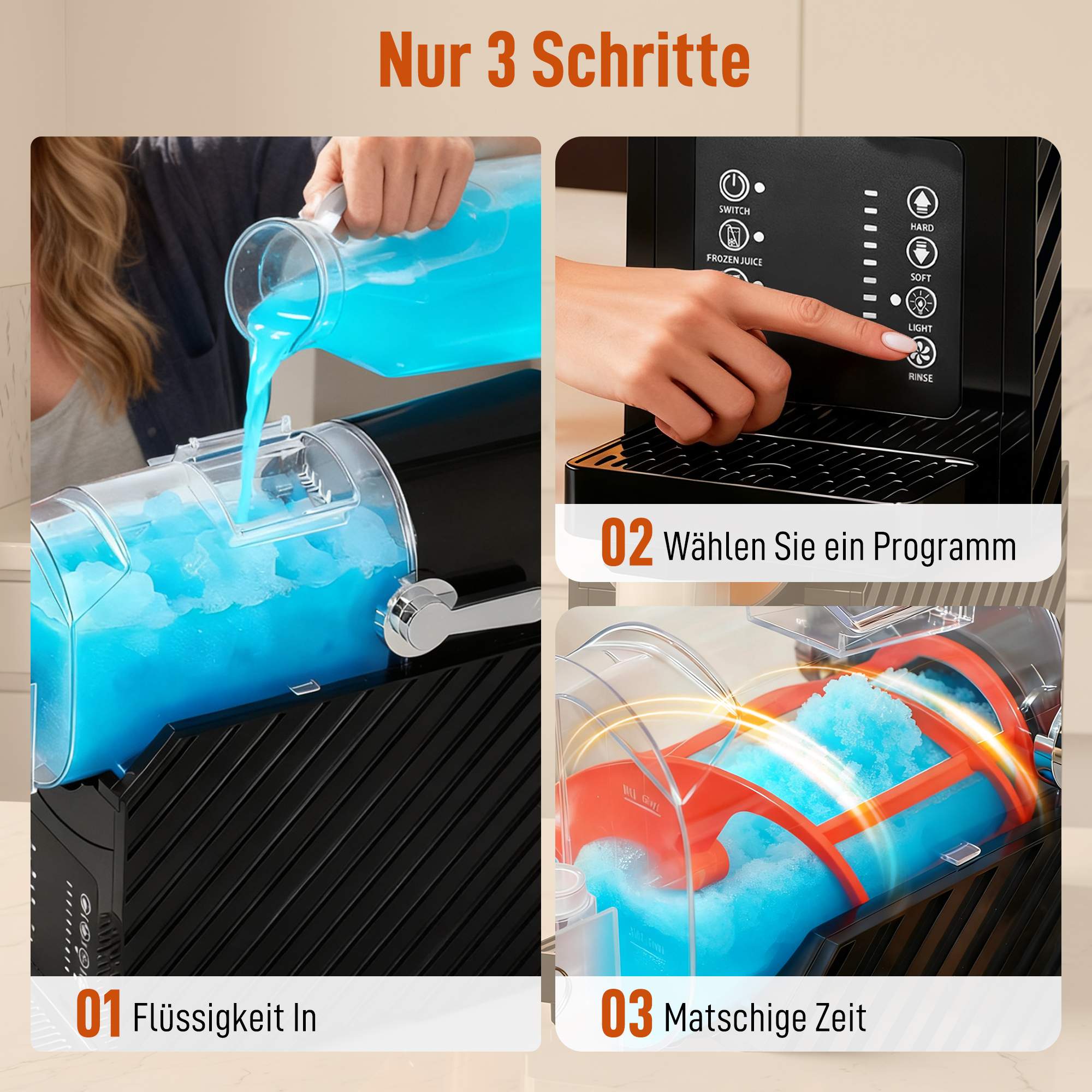 Slushmaskin, Snabbkylning, 2,4L kapacitet, Svart