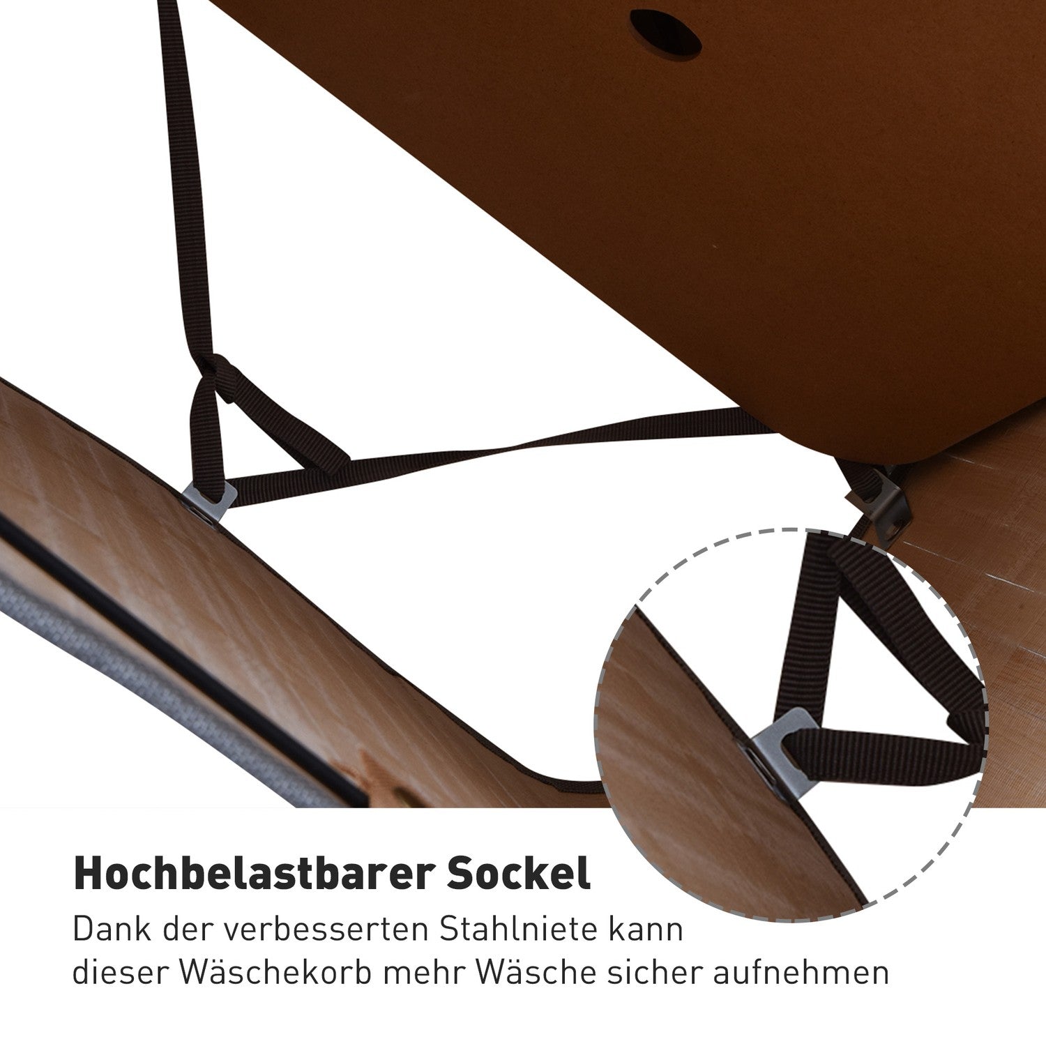 Smal bambu tvättkorg 70L med lock och handtag