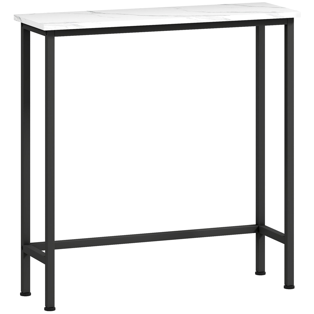 Smalt konsolbord, marmorliknande skiva, 24 cm djup