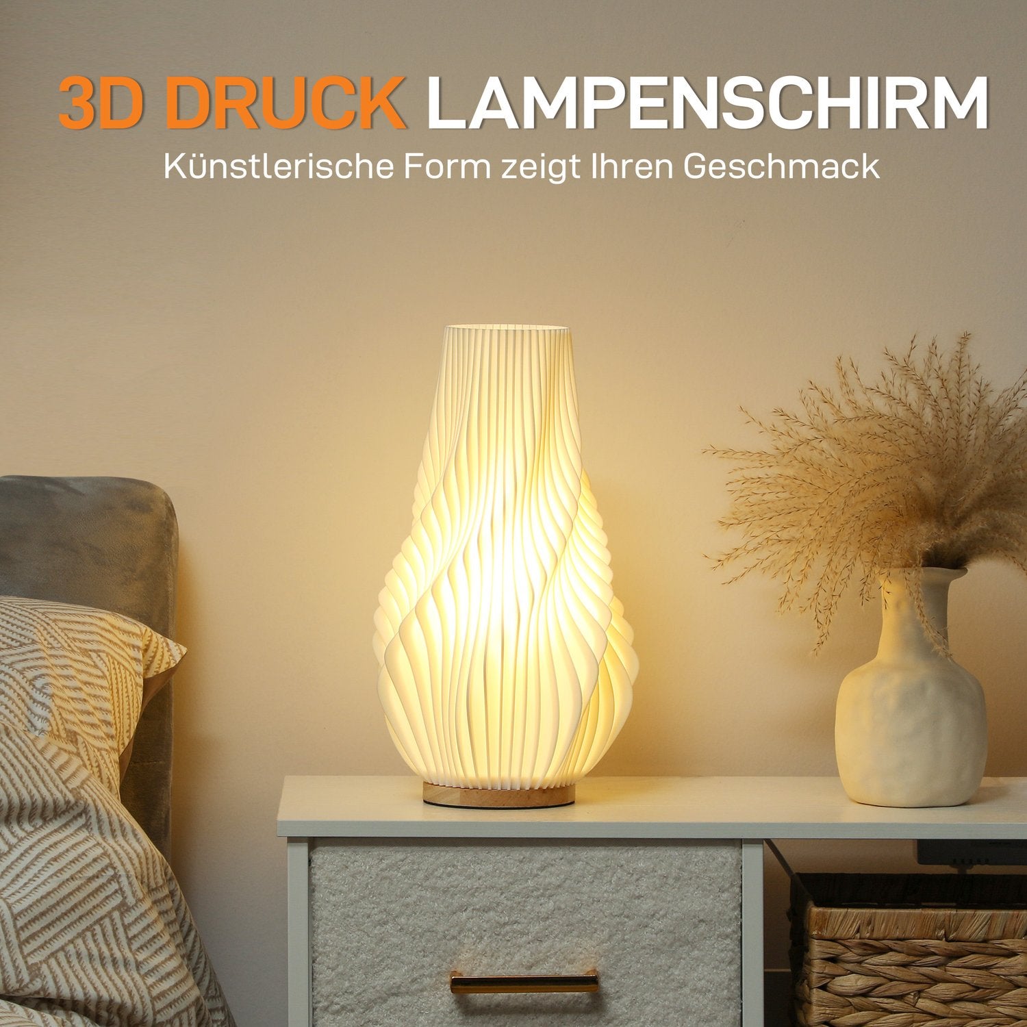 Smart LED-bordslampa – 3D-blomsterskärm, dimbar, smart kontroll
