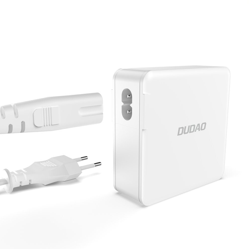Snabb och kraftfull GaN nätverksladdare 2x USB-C 2x USB 100W vit