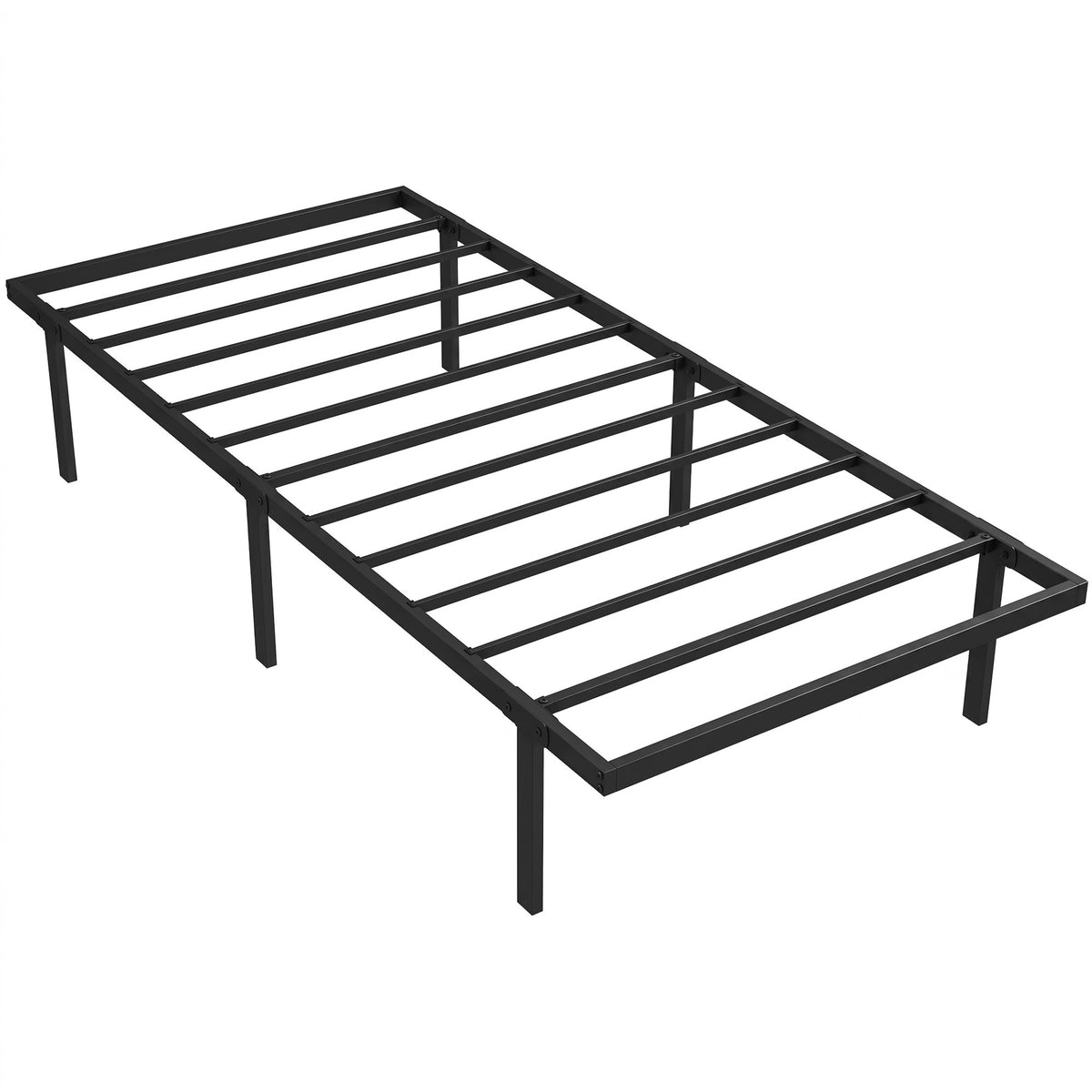 Sengeramme i metall 90 x 200 cm med oppbevaring under sengen, svart