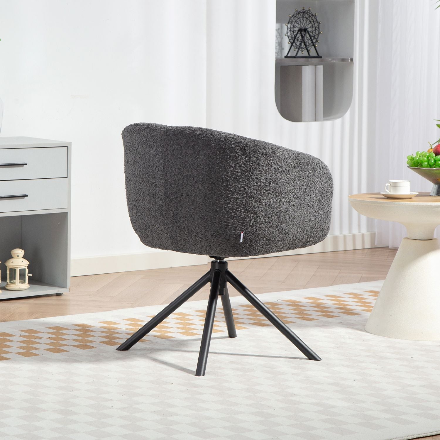 Snurrfåtölj, bekväm sits, mörkgrå, 120 kg kapacitet