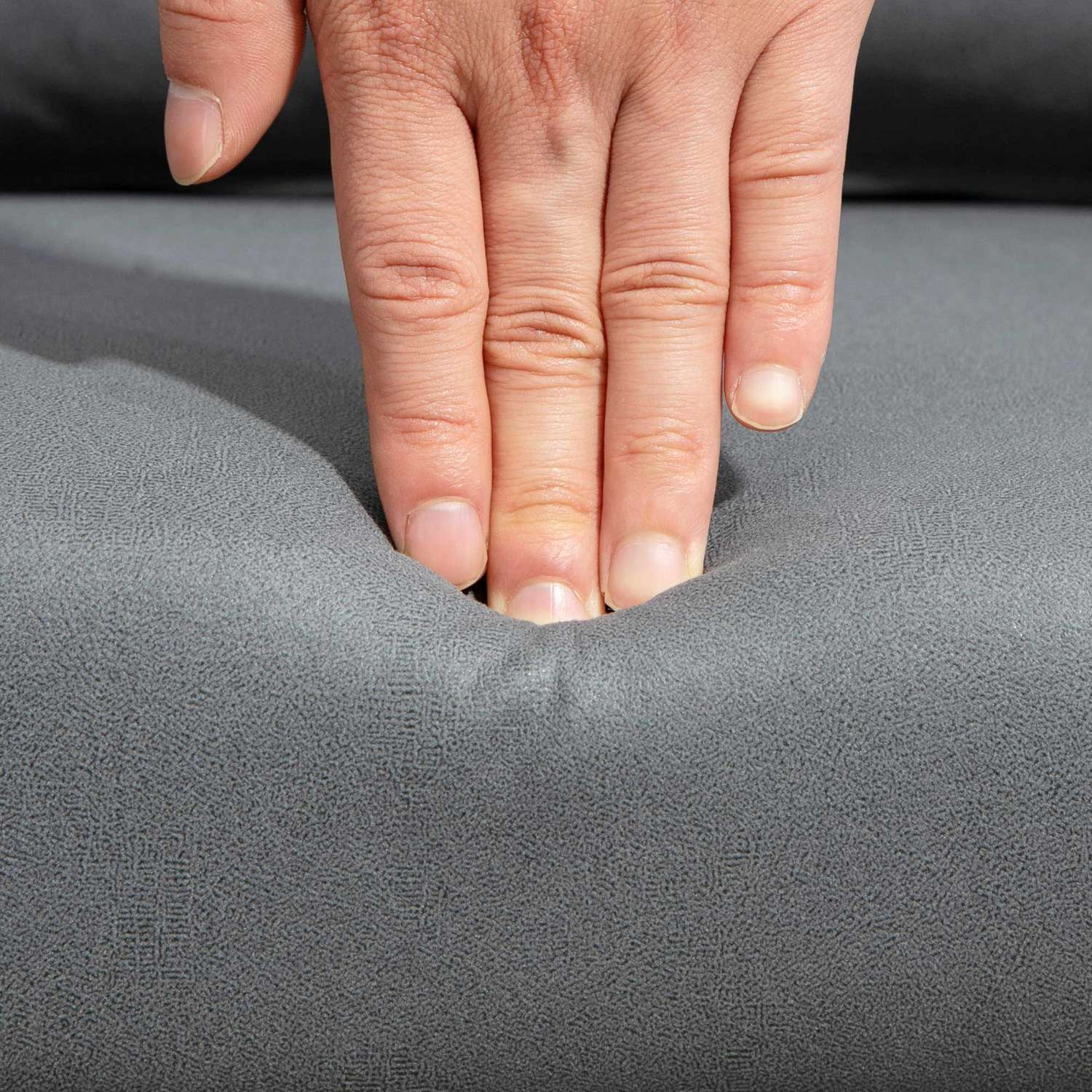 Snurrstol, höj- och sänkbar kontorsstol, polyester, metall, 60 x 60 x 79-91 cm, mörkgrå