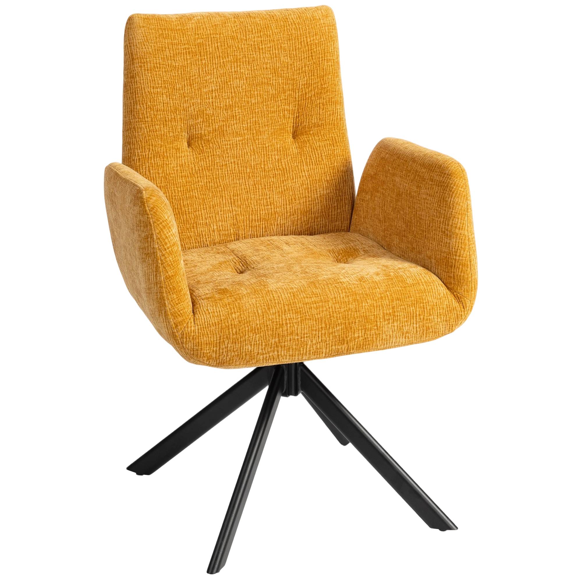 Snurrstol, modern design, gul, 120 kg kapacitet