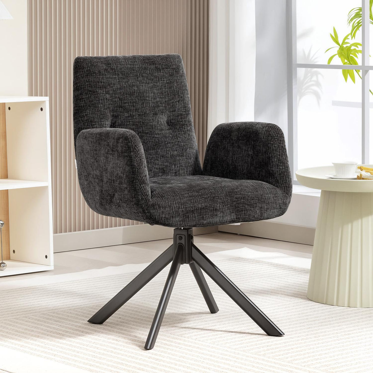 Snurrstol, moderne design, svart, kapasitet 120 kg