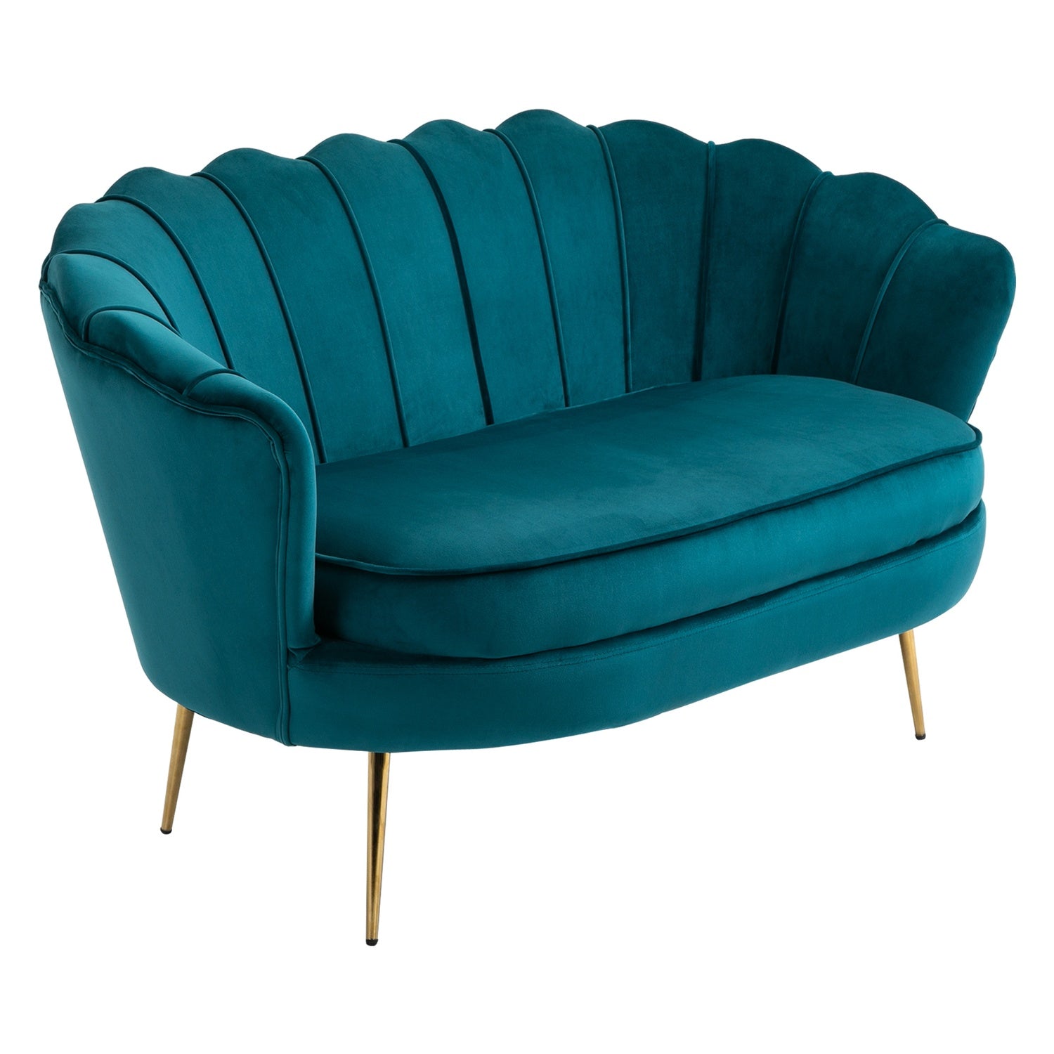 Modern 2-sits soffa, sammetslook, 130 cm, mörkgrön