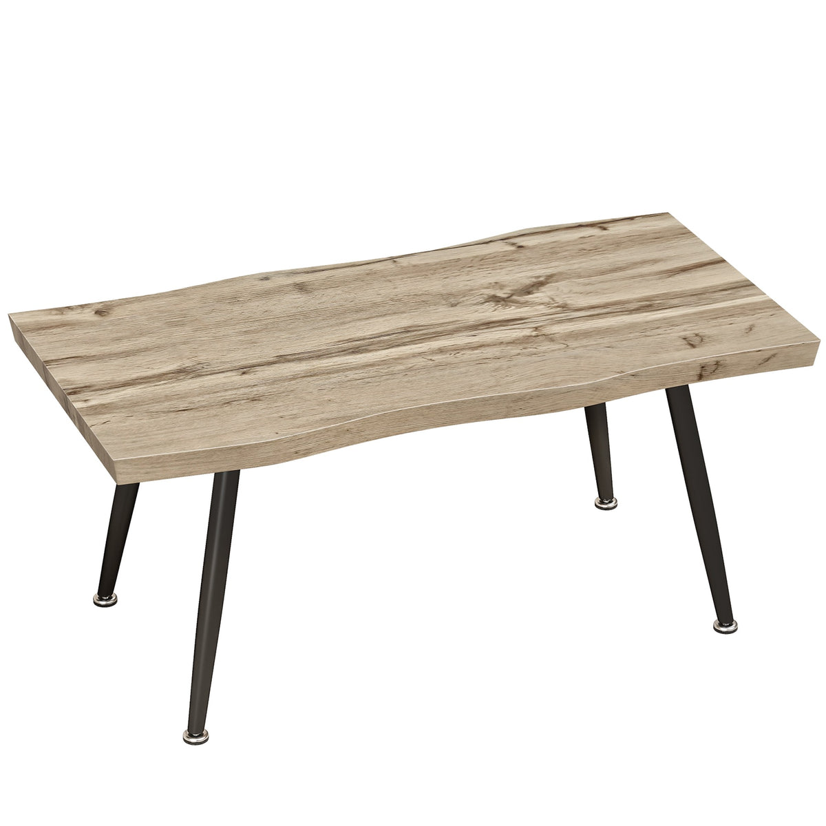 Soffbord med stålben, ekfinish, 100 x 50 x 45 cm