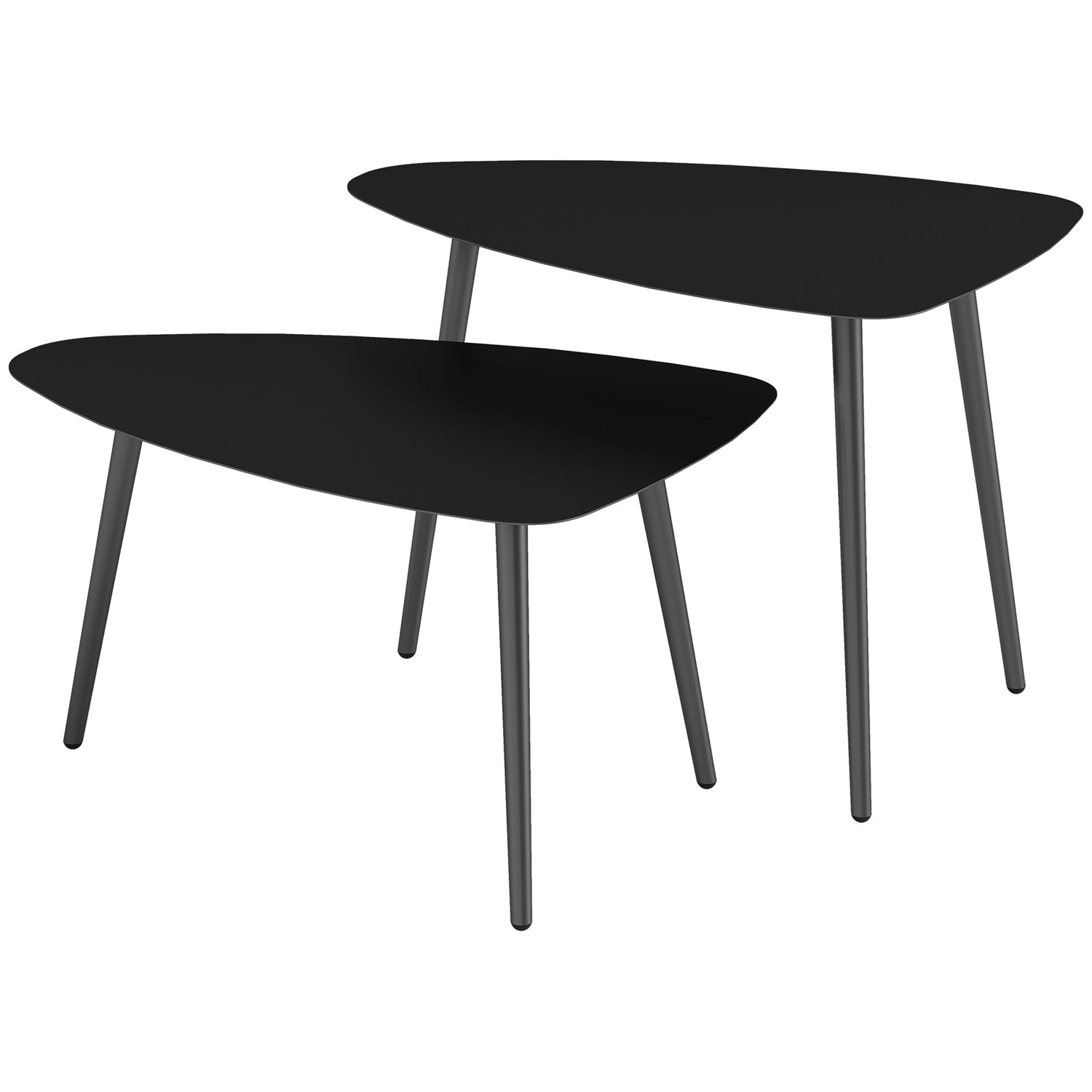 Soffbord utomhus, väderbeständigt stål, svart