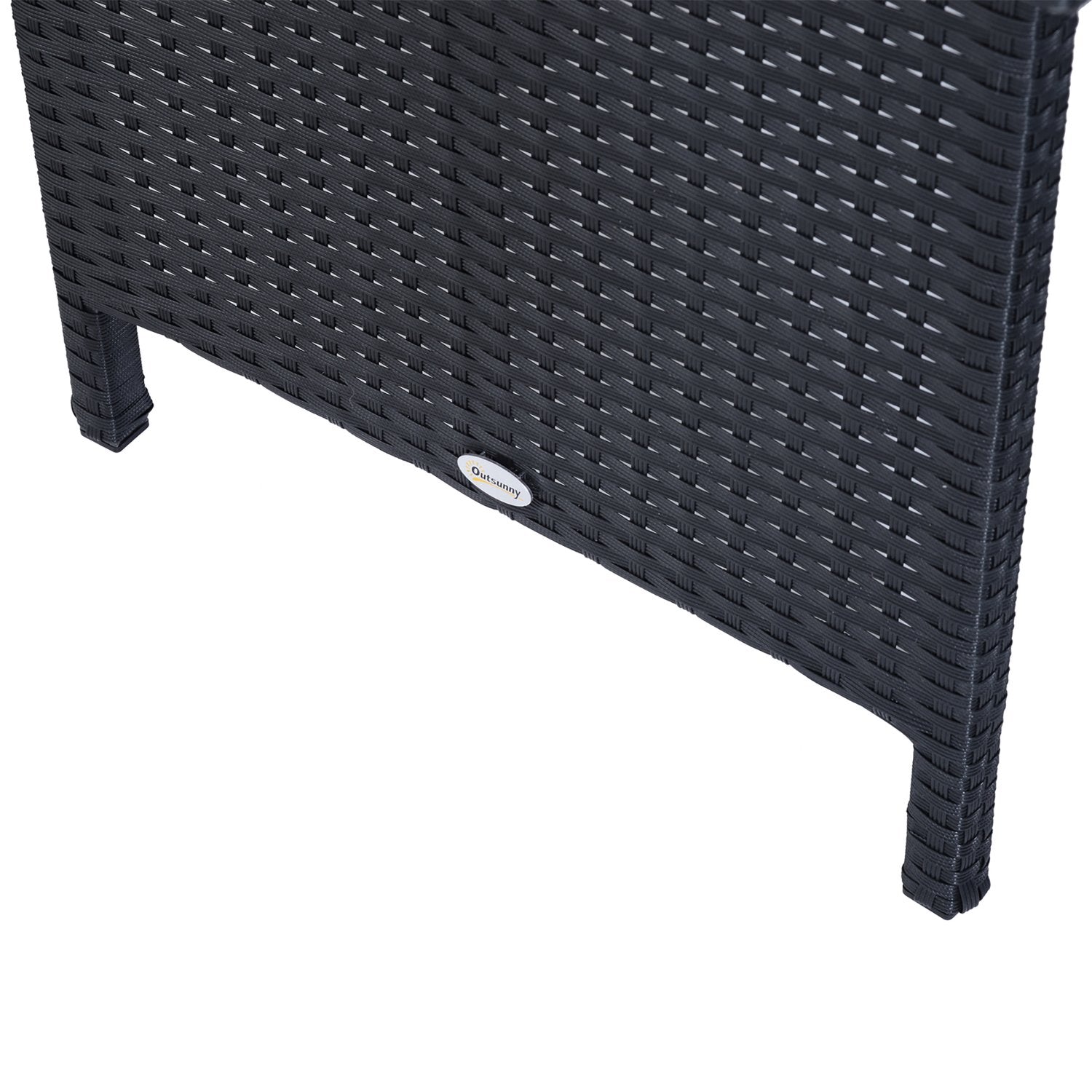 Soffset utomhus, 7 platser, polyrattan, svart/kräm/vit