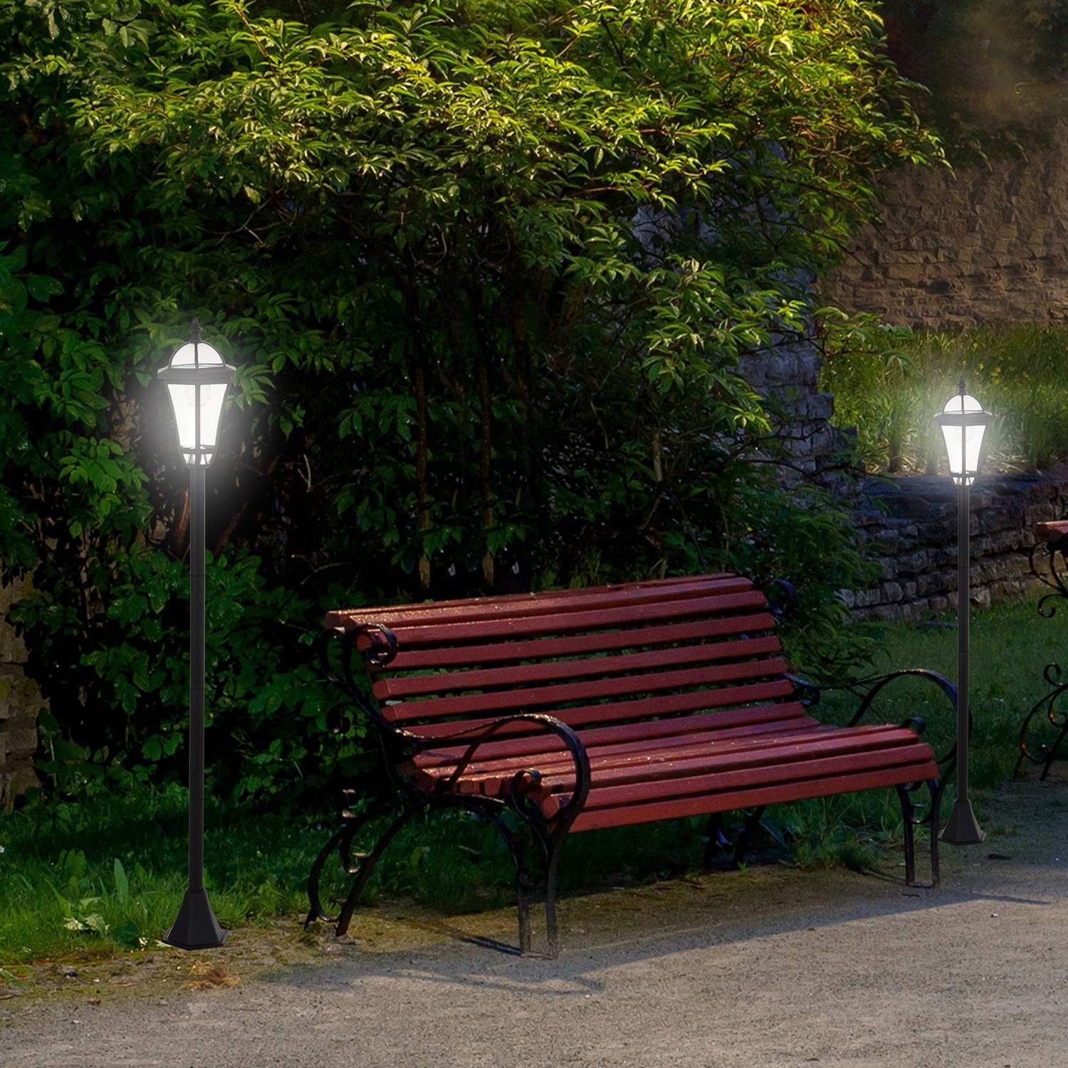 Solar LED Street Light, IP44 Vattentät, Energisnål, Svart