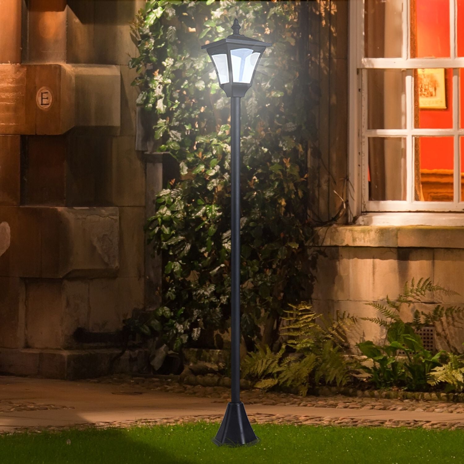 Solar Path Light med 10-lumen LED, svart, 120cm