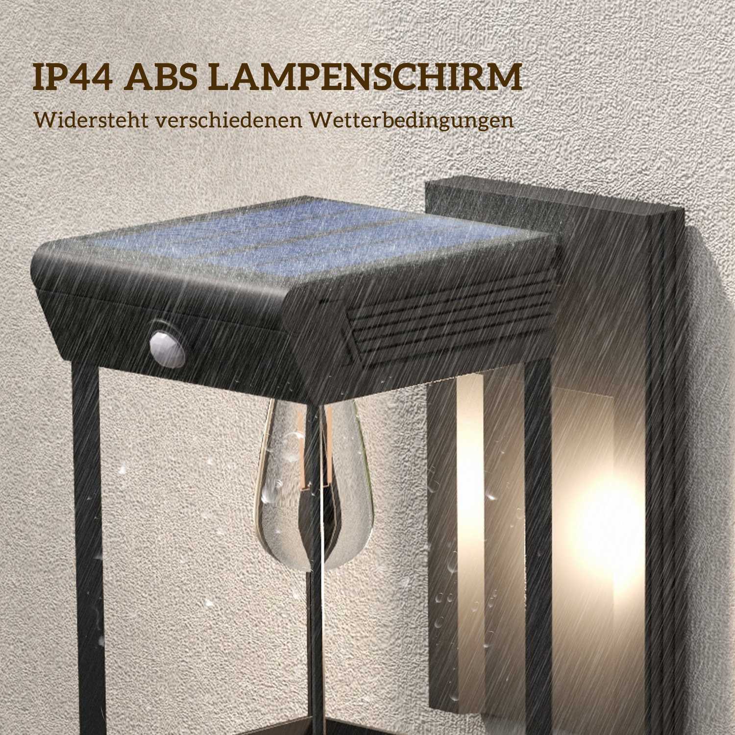 Outdoor Solar LED-vägglampa, varmvit, justerbar sensor