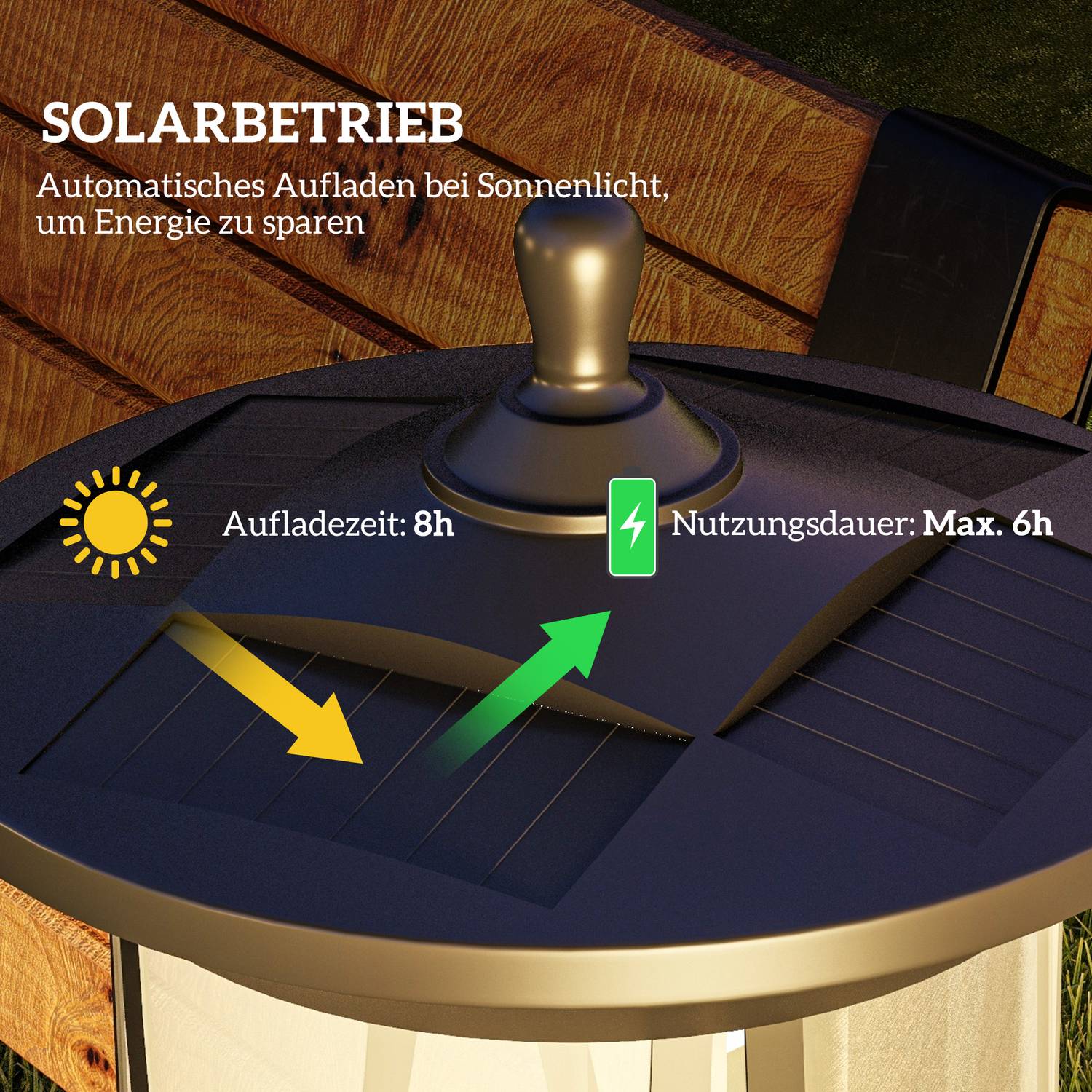 Solar Street Light, LED, Cool White, Waterproof, Black