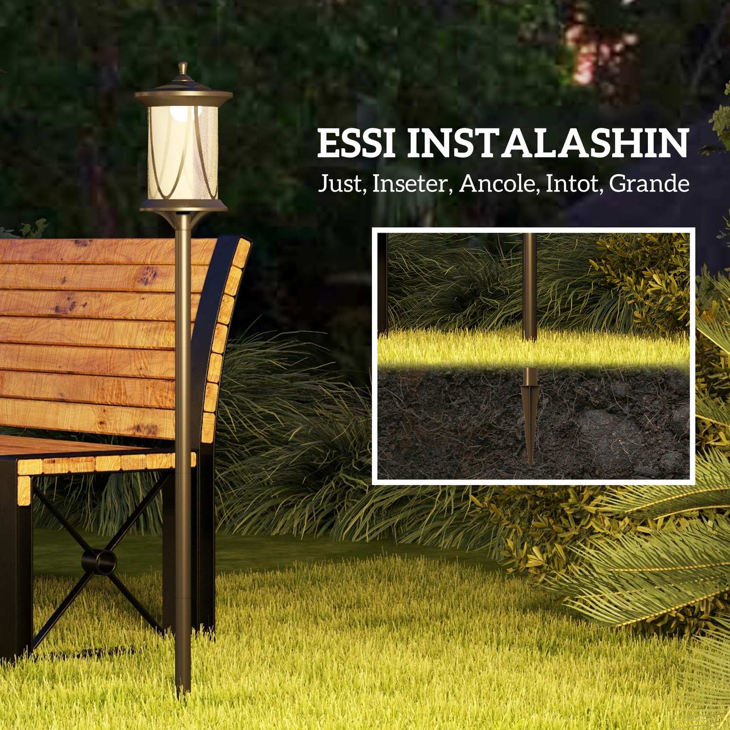 Solar Street Light, LED, Cool White, Waterproof, Black