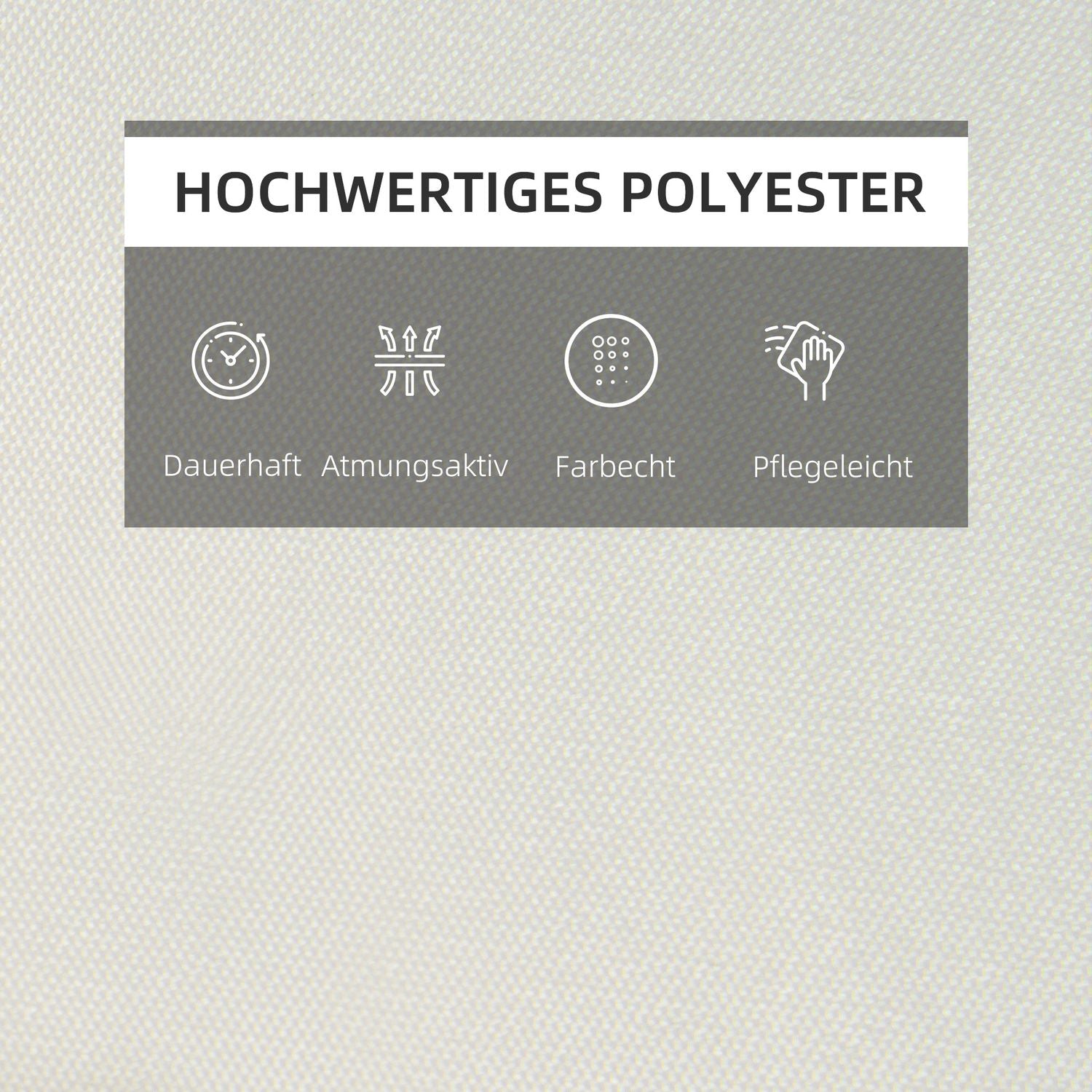 Krämvit utomhusstolsdyna, polyester, 198x53x5 cm