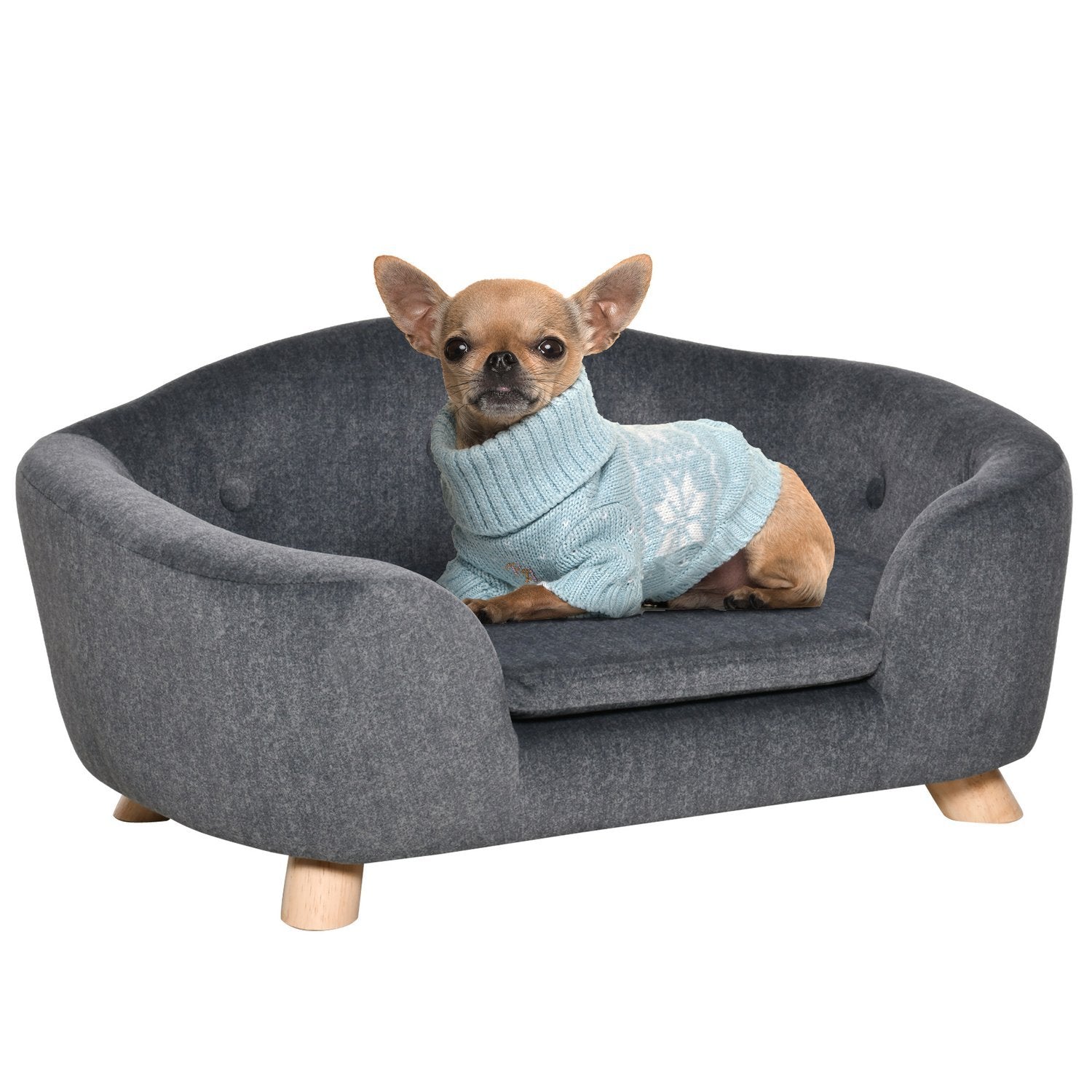 Dyresofa Hundematte Hundeseng Hundesofa Hundesofa Kattesofa Med Pute Rygglomme Plysjskum Furu 70 X 47 X 30 Cm