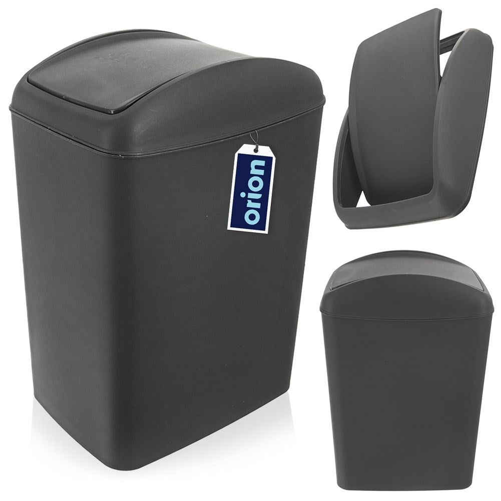 Soptunna 20L, hållbart material, mörkgrå, svängbart lock