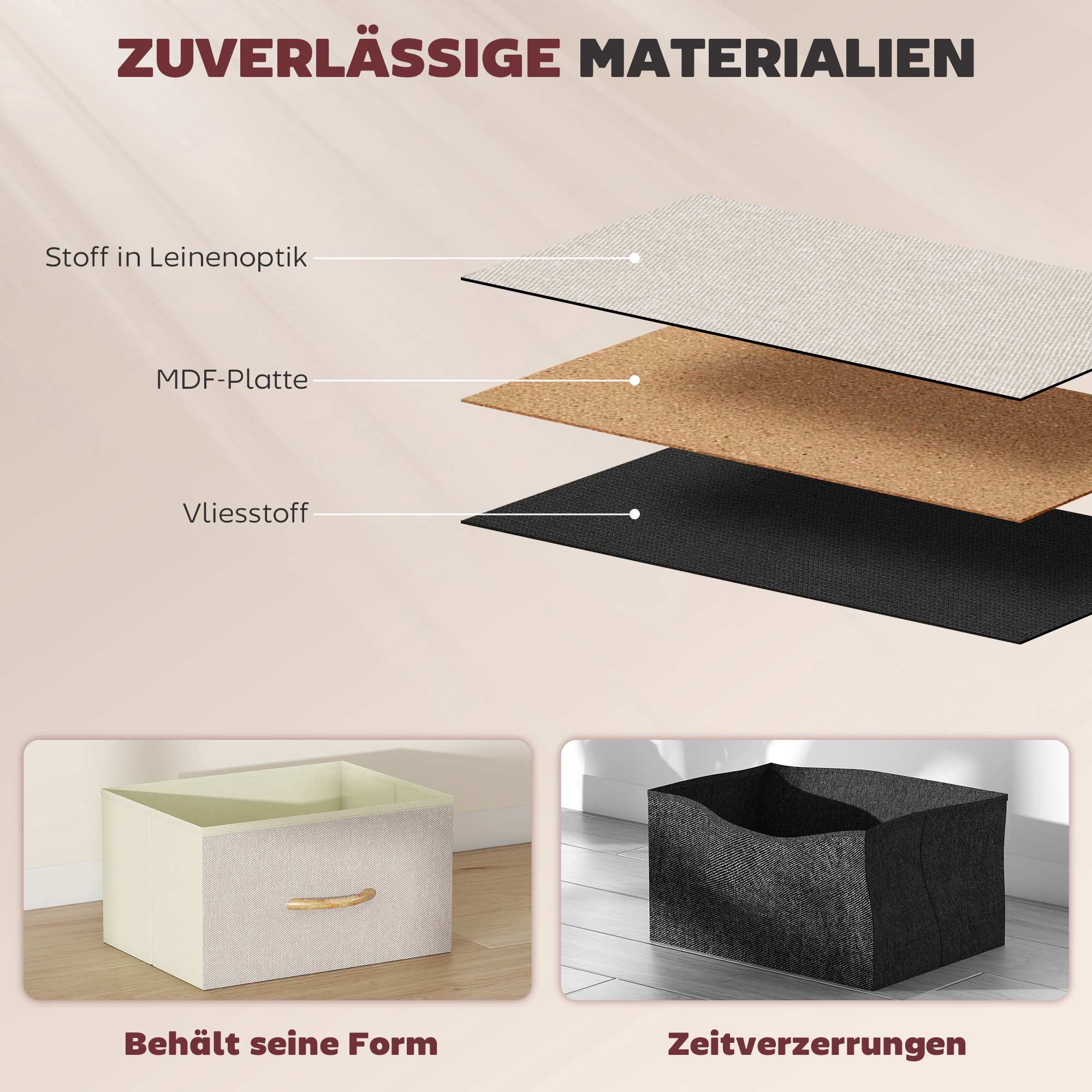 Sovrumsbyrå med 5 tyglådor, stålram, beige