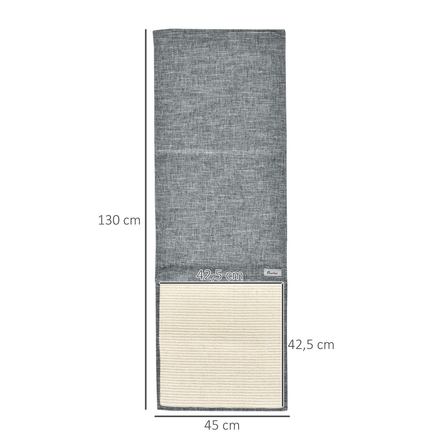 Skrapemattesett med 2 sofatrekk for katter, Sisal skrapematte, grå, 130X45X0,3 cm, for lenestol og sofa