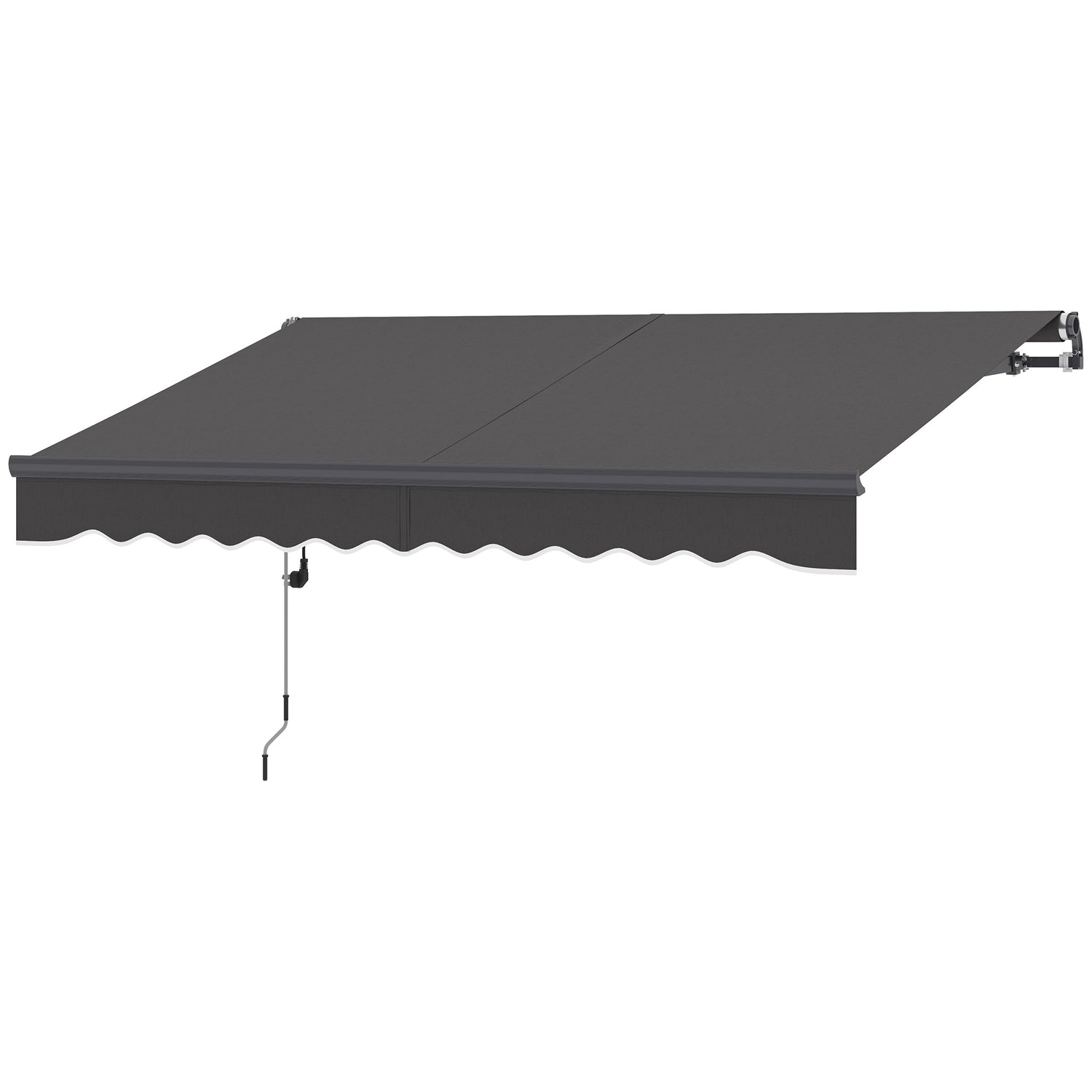 Spännmarkis med handvev, UV 30+, 300cm, mörkgrå