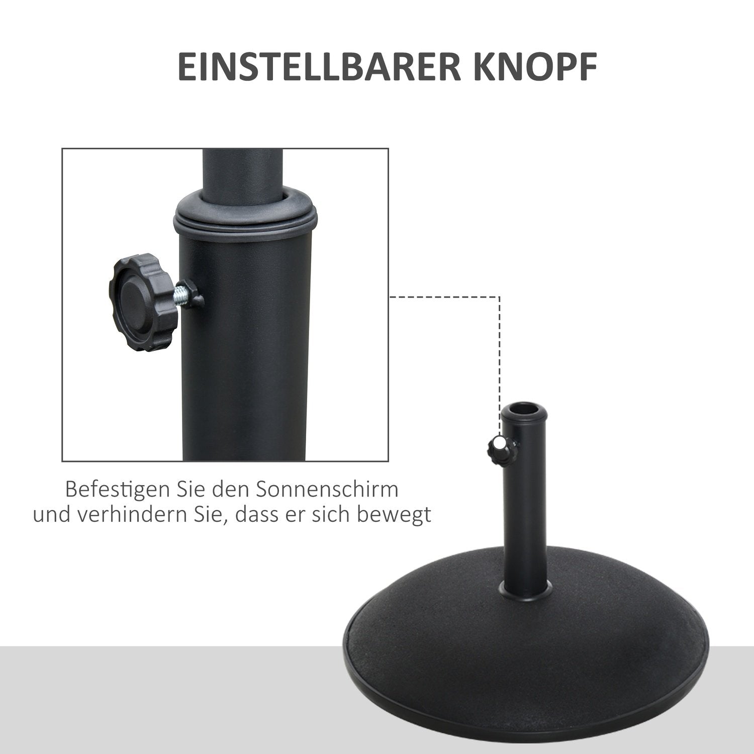 Paraplystativ Parasollfot Parasollfot 25Kg Stål + Sement Svart ∅49 X 37 Cm