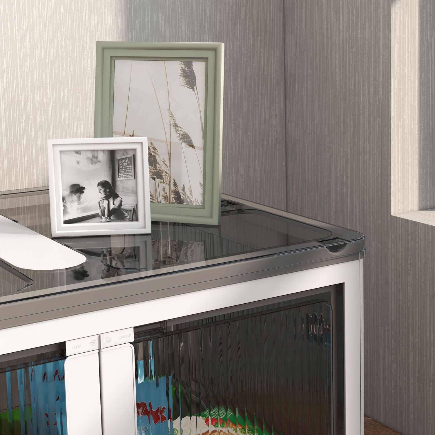 Stapelbar 69L förvaringslåda med hjul – Vit