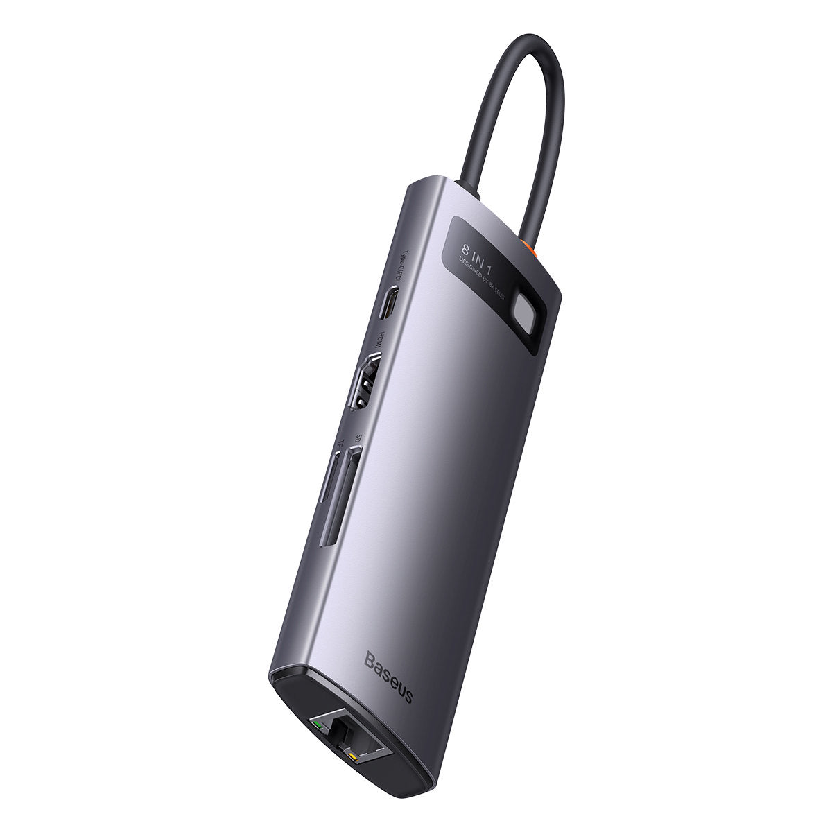 StarJoy HUB 8in1 USB-C 3xUSB HDMI RJ45 SD- och TF-kortläsare PD grå