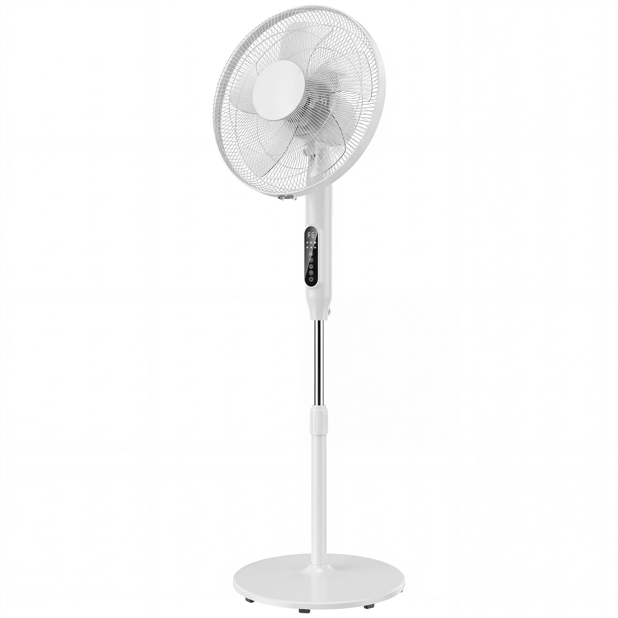 Stativfläkt med timer, oscillerande, fjärrkontroll, vit