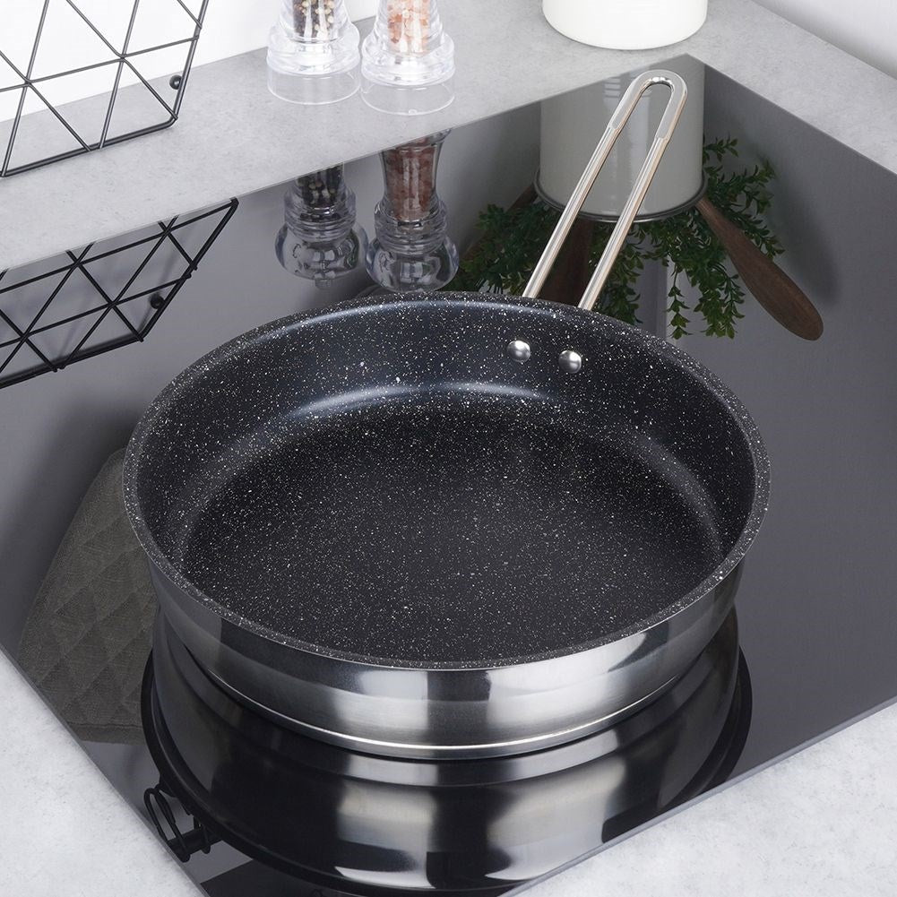 Stekpanna 26 cm stål non-stick granit för alla spisar/ugnar