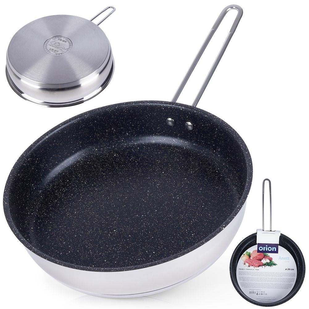 Stekpanna 26 cm stål non-stick granit för alla spisar/ugnar