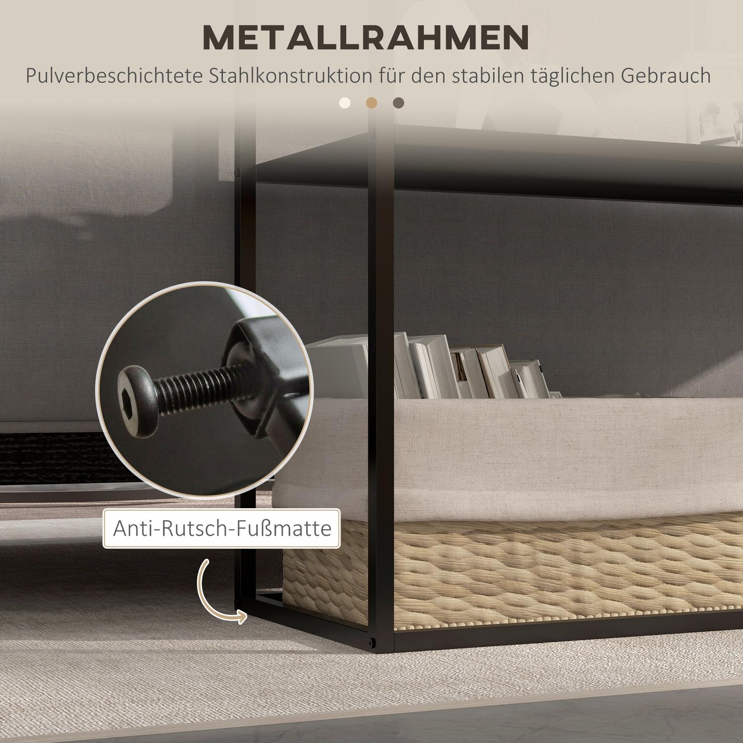 Stålkonsolbord, 2-våningsdesign, 90x30x75 cm