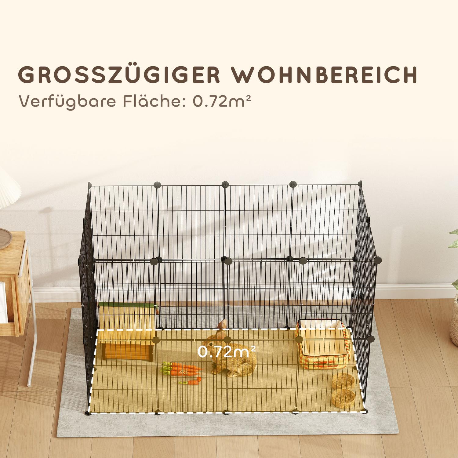 Stålnät för kanin och marsvin, inomhus/utomhus