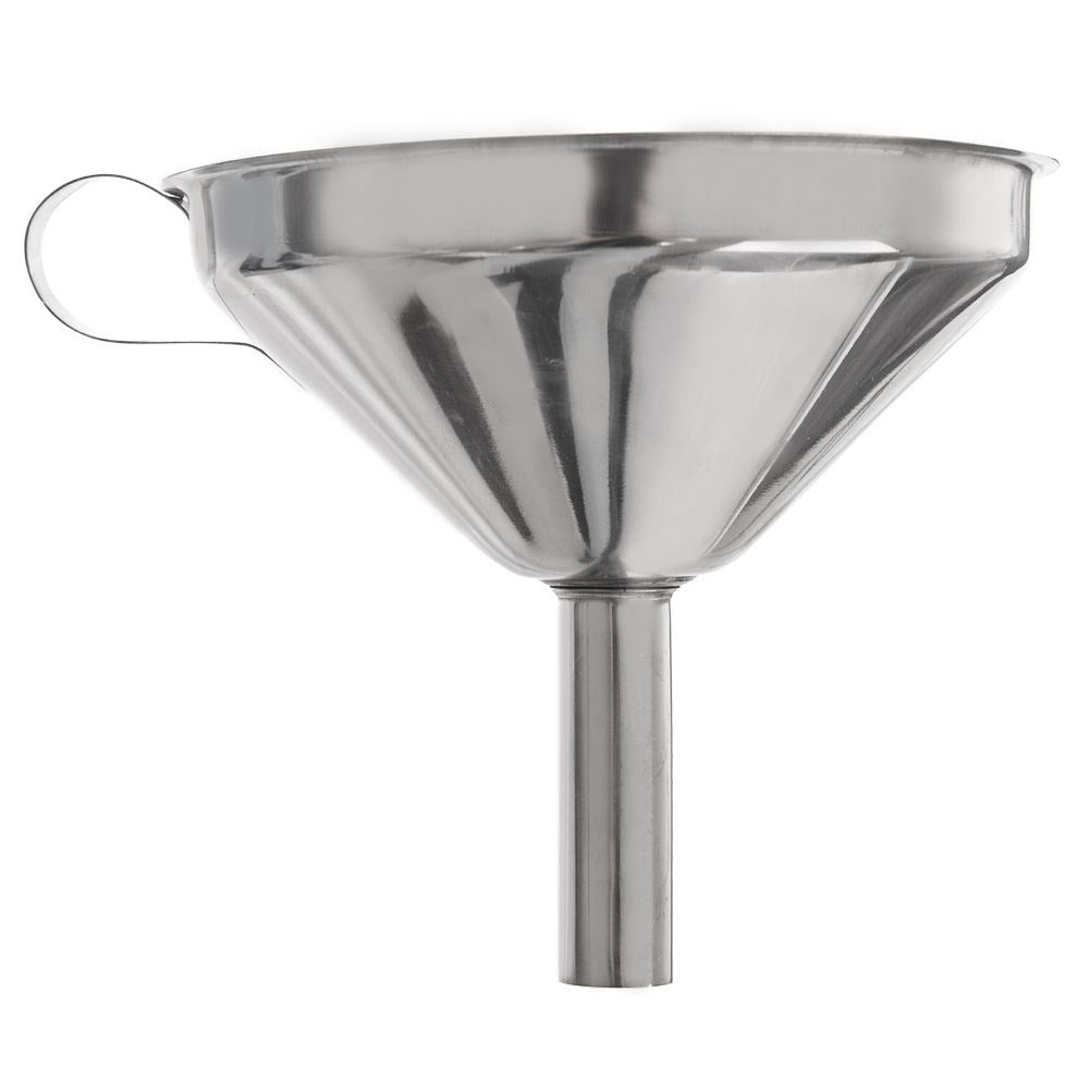 Ståltratt med sil - 12,5 cm diameter