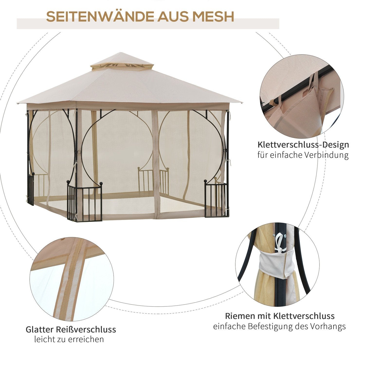 Paviljong Hage Paviljong Festtelt Hagetelt Markeringstelt Dobbelttak 3X3M