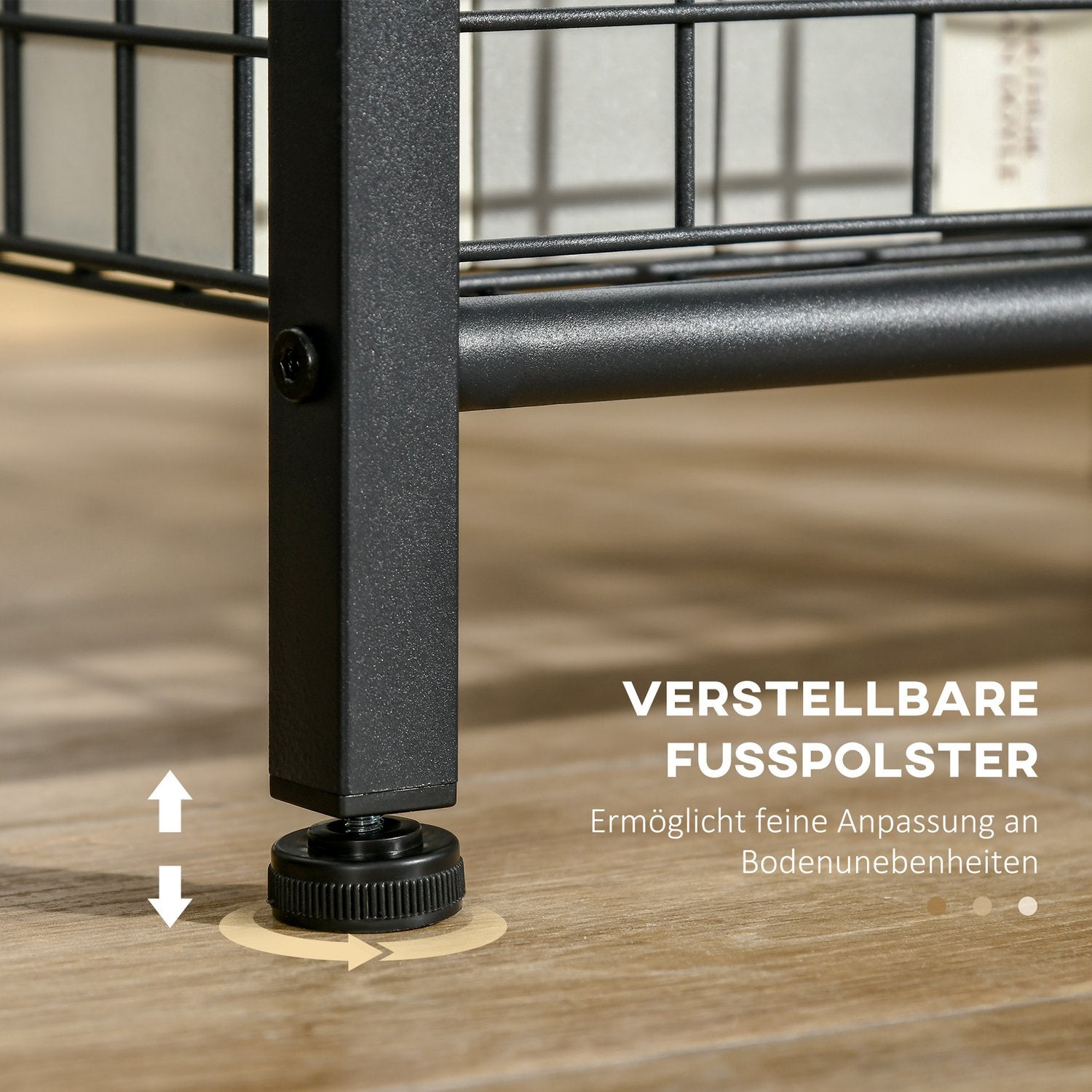 Svart sidobord i härdat glas – 2 våningar, 40 x 40 x 50 cm