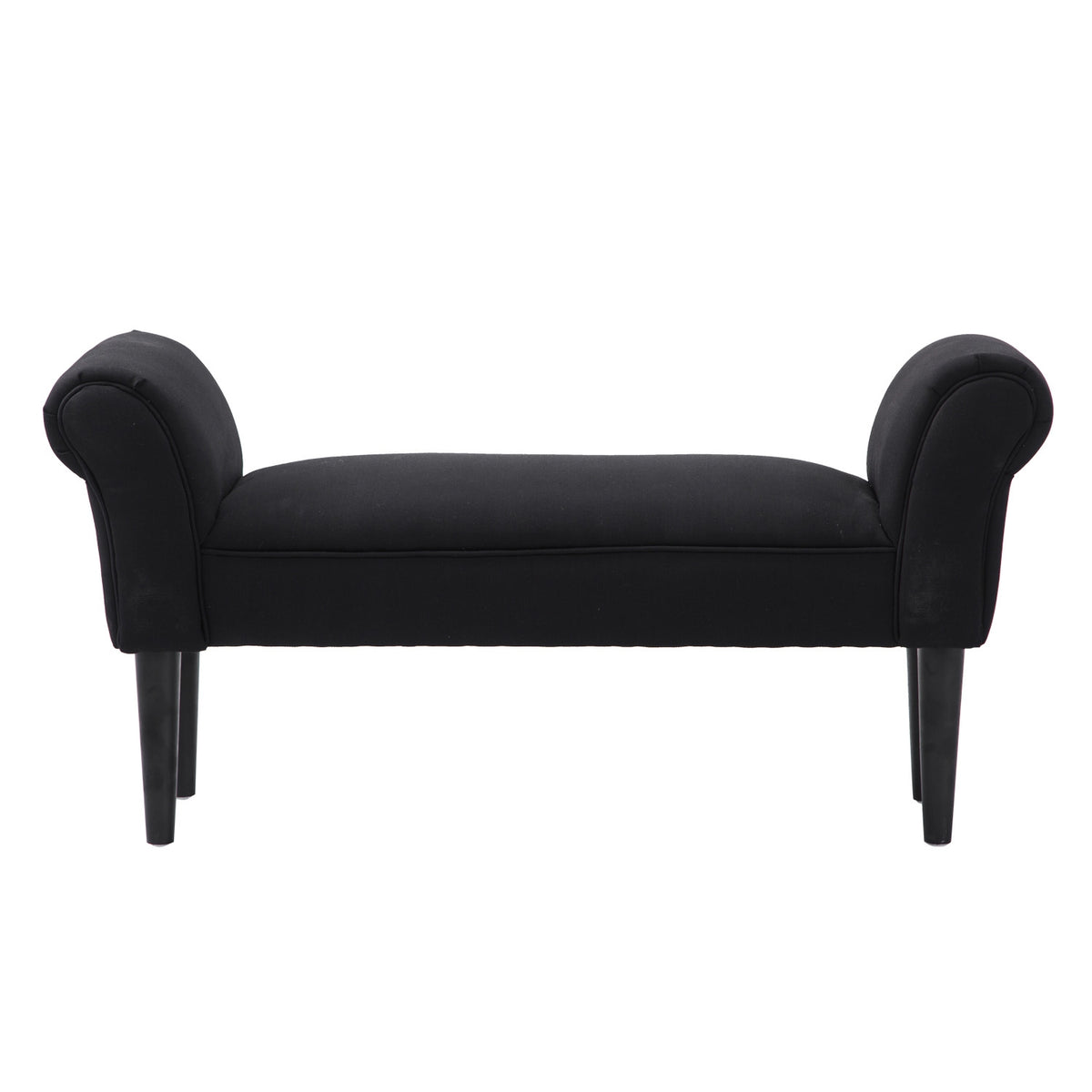 Svart polstret soveromsbenk – MDF og skum, 102x31x51 cm